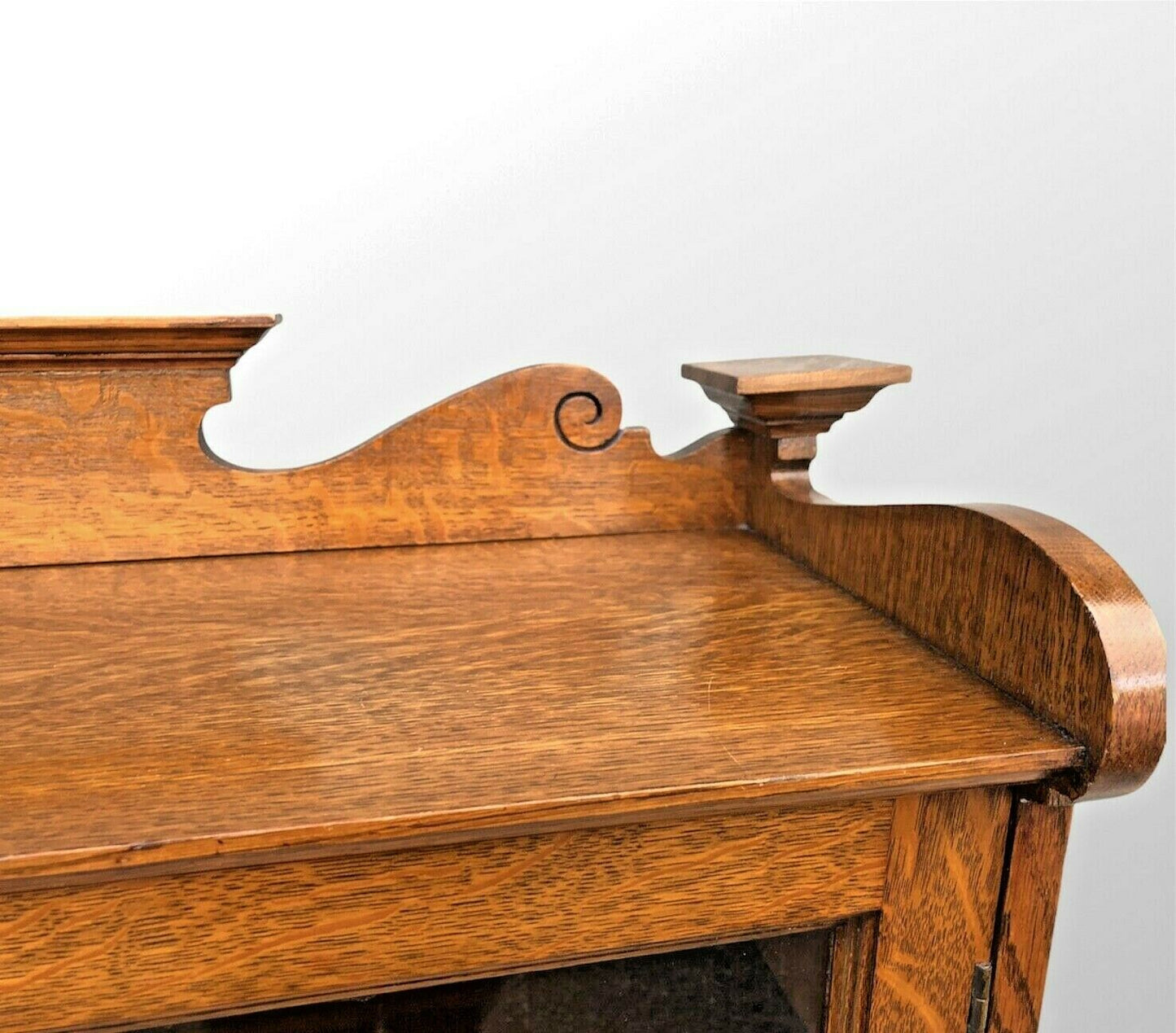 Arts And Craft Oak Bookcase / Arts And Crafts Glazed Cabinet ( SOLD )