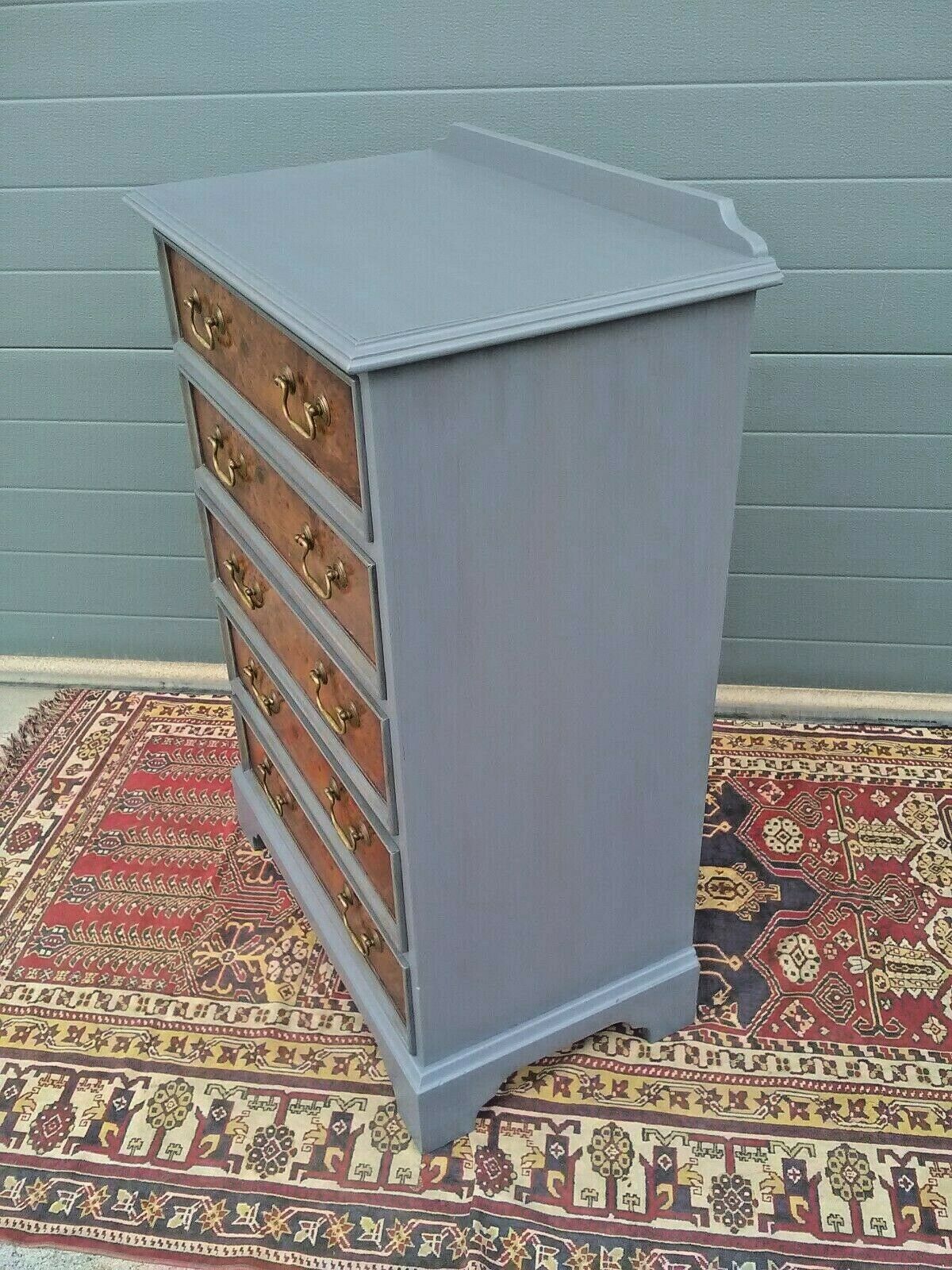 Handsome Vintage Yew Tallboy Chest Of Drawers ( SOLD )