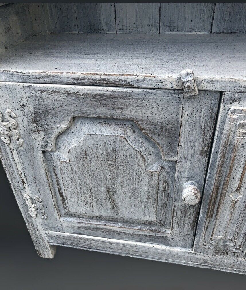 Vintage Carved Oak Bookcase With Cupboards ( SOLD )