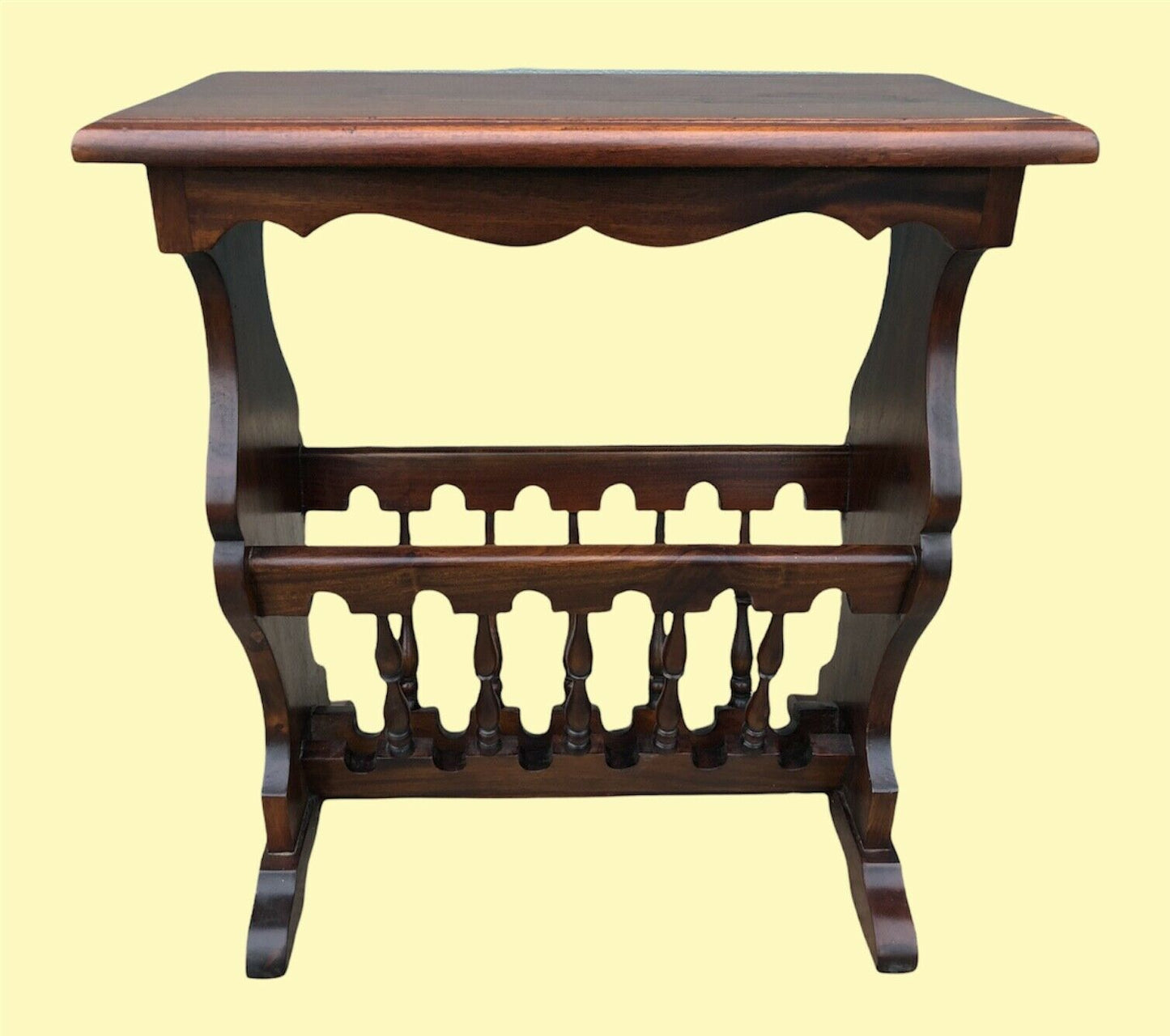 000993....Vintage Reproduction Solid Mahogany Magazine Rack ( SOLD )