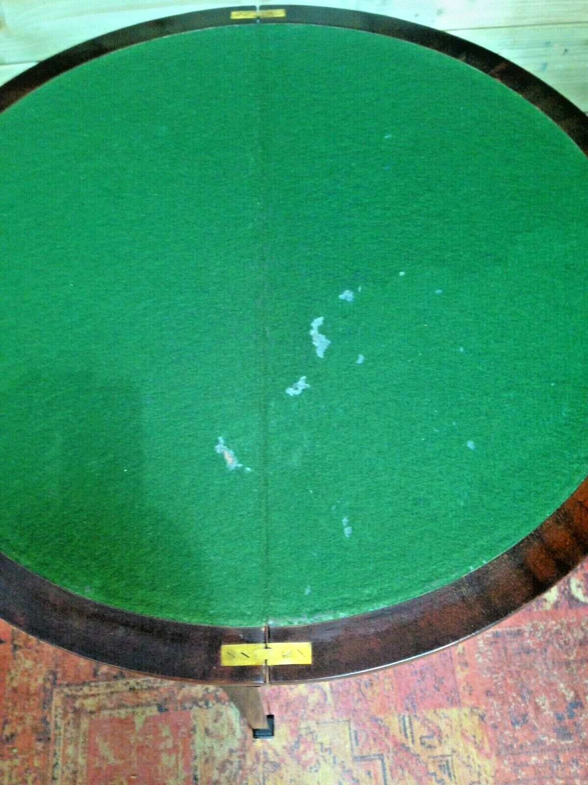 Mahogany Dem Lune Card Table / Vintage Hall Table ( SOLD )