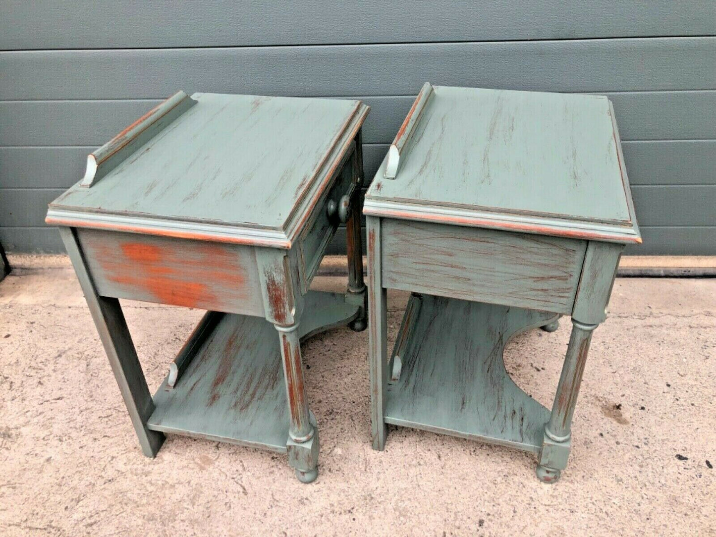 Handsome Pair Of Vintage Empire Style Bedside Tables / Lamp Tables ( SOLD )