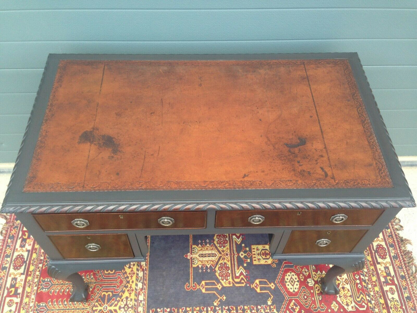 Vintage Mahogany Desk / Vintage Chippendale Style Writing Table ( SOLD )