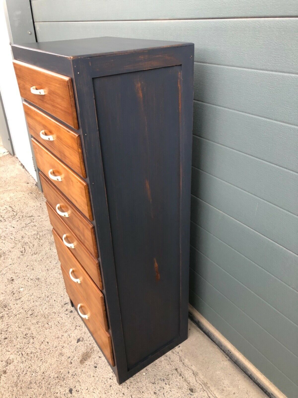 Handsome Tallboy Chest Of Seven Drawers / Vintage Tall Chest ( SOLD )