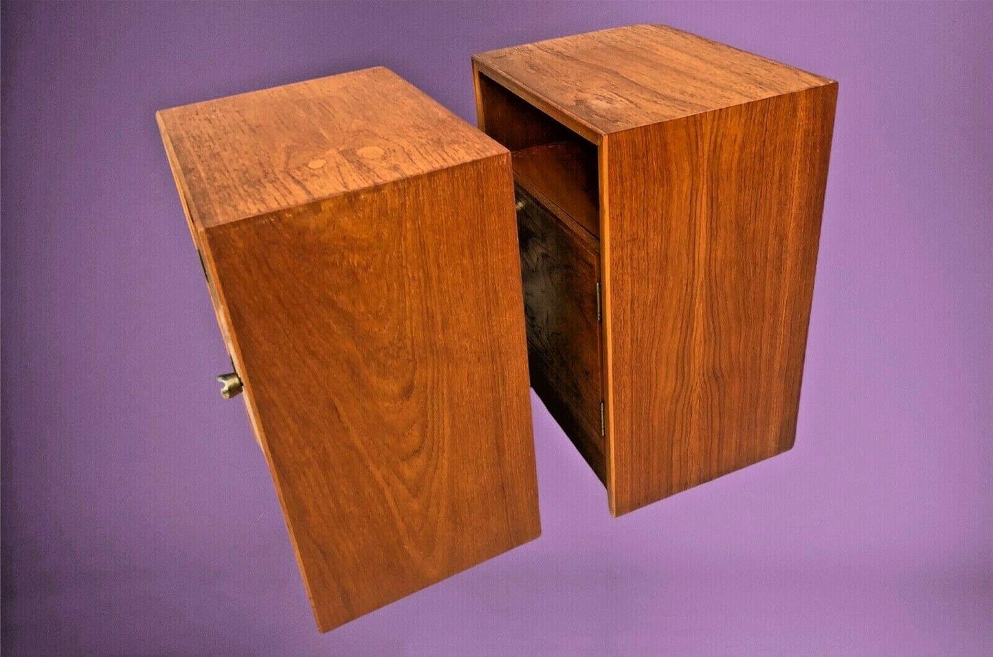A Pair Of Retro Teak Bedside Cabinets By Meredew ( SOLD )