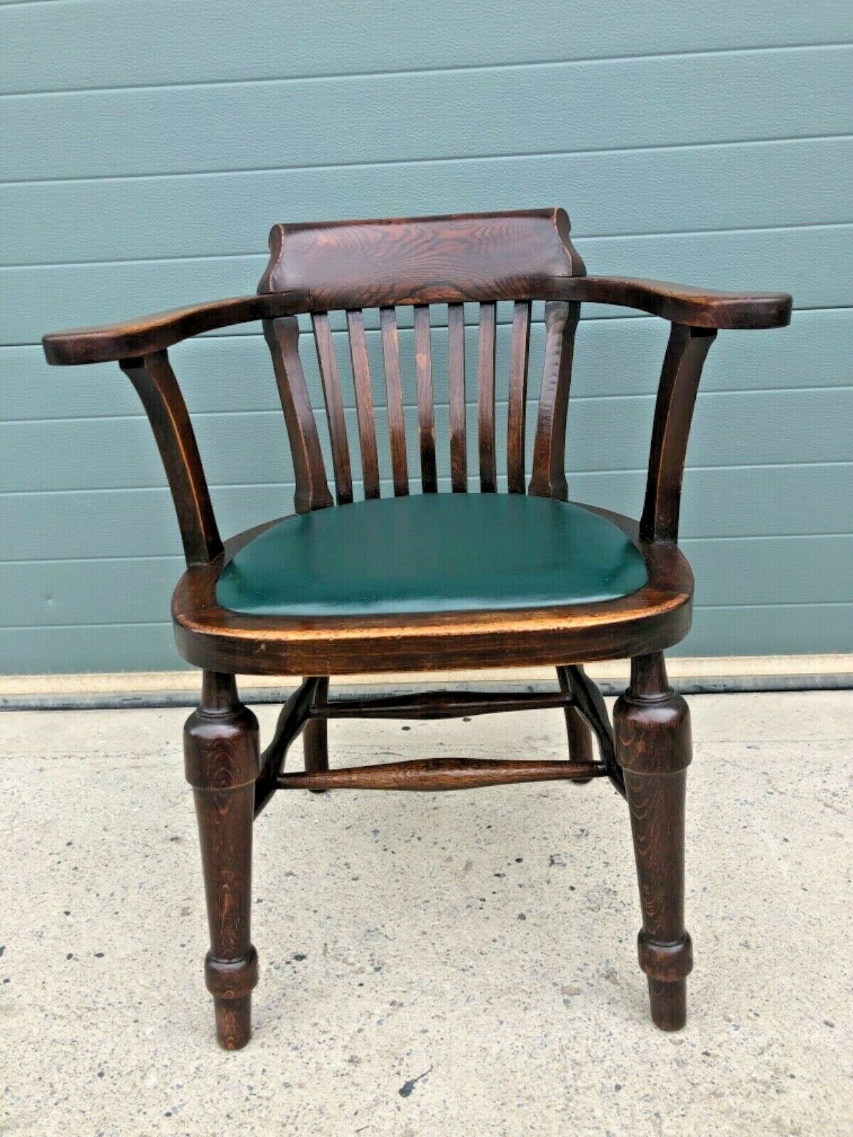 089.....Two Similar Handsome Vintage Desk Chairs