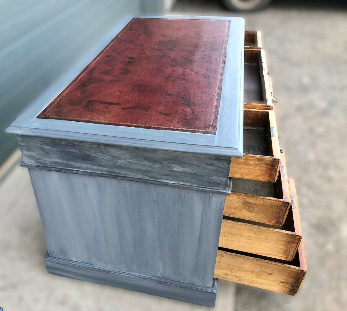Handsome Vintage Mahogany Pedestal Desk ( SOLD )