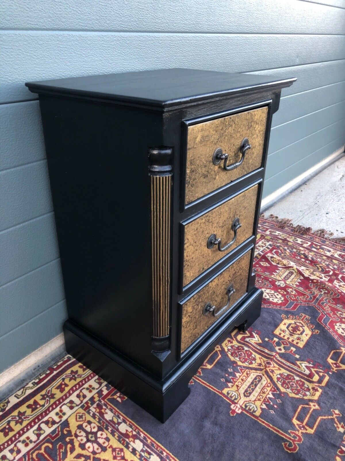 A Pair Of Vintage Empire Style Bedside Chests / Refinished Pine Bedside Tables ( SOLD )