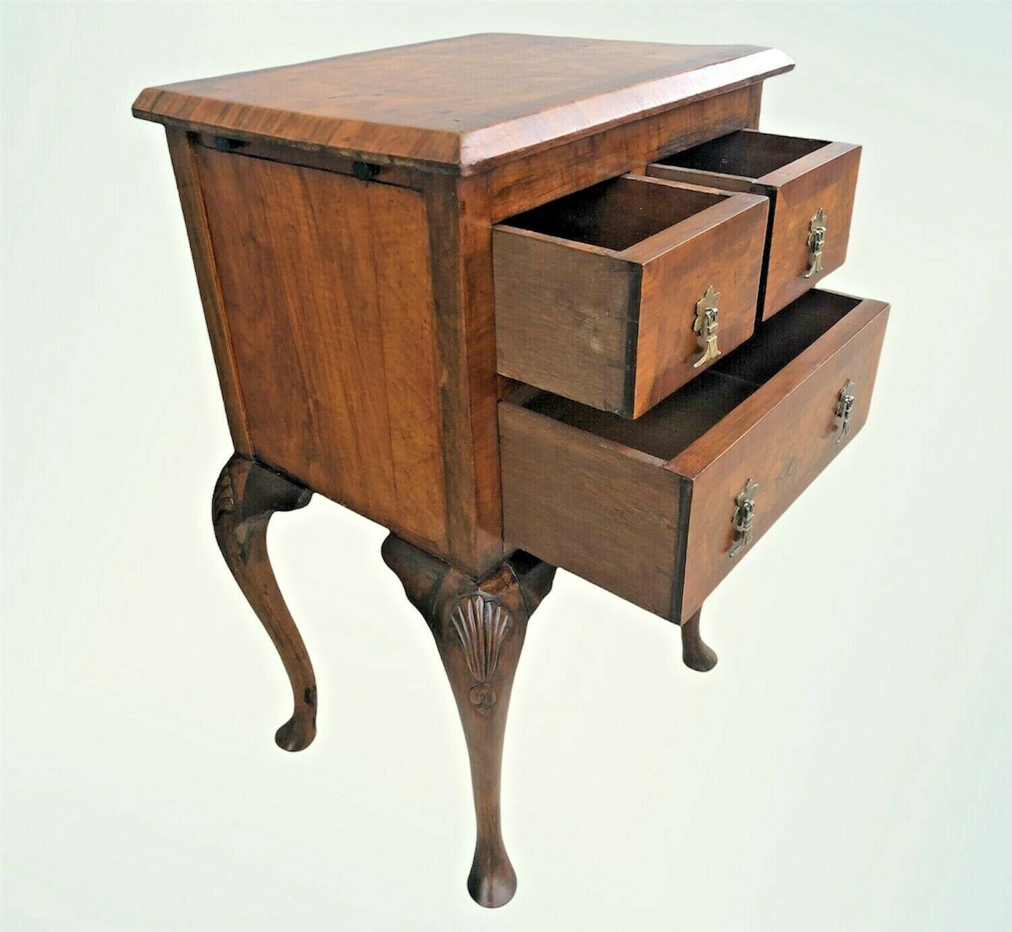Vintage Figured Walnut Bedside Lamp Table ( SOLD )