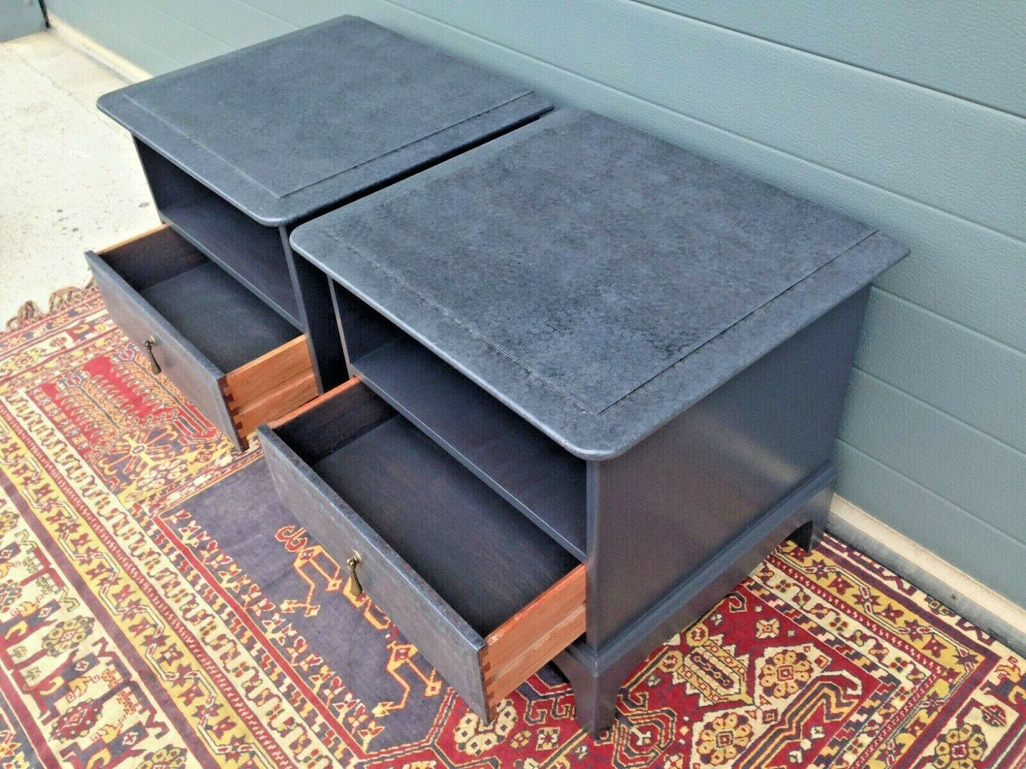 Pair Of Stag Bedside Tables / Refinished Vintage Bedside Cabinets ( SOLD )