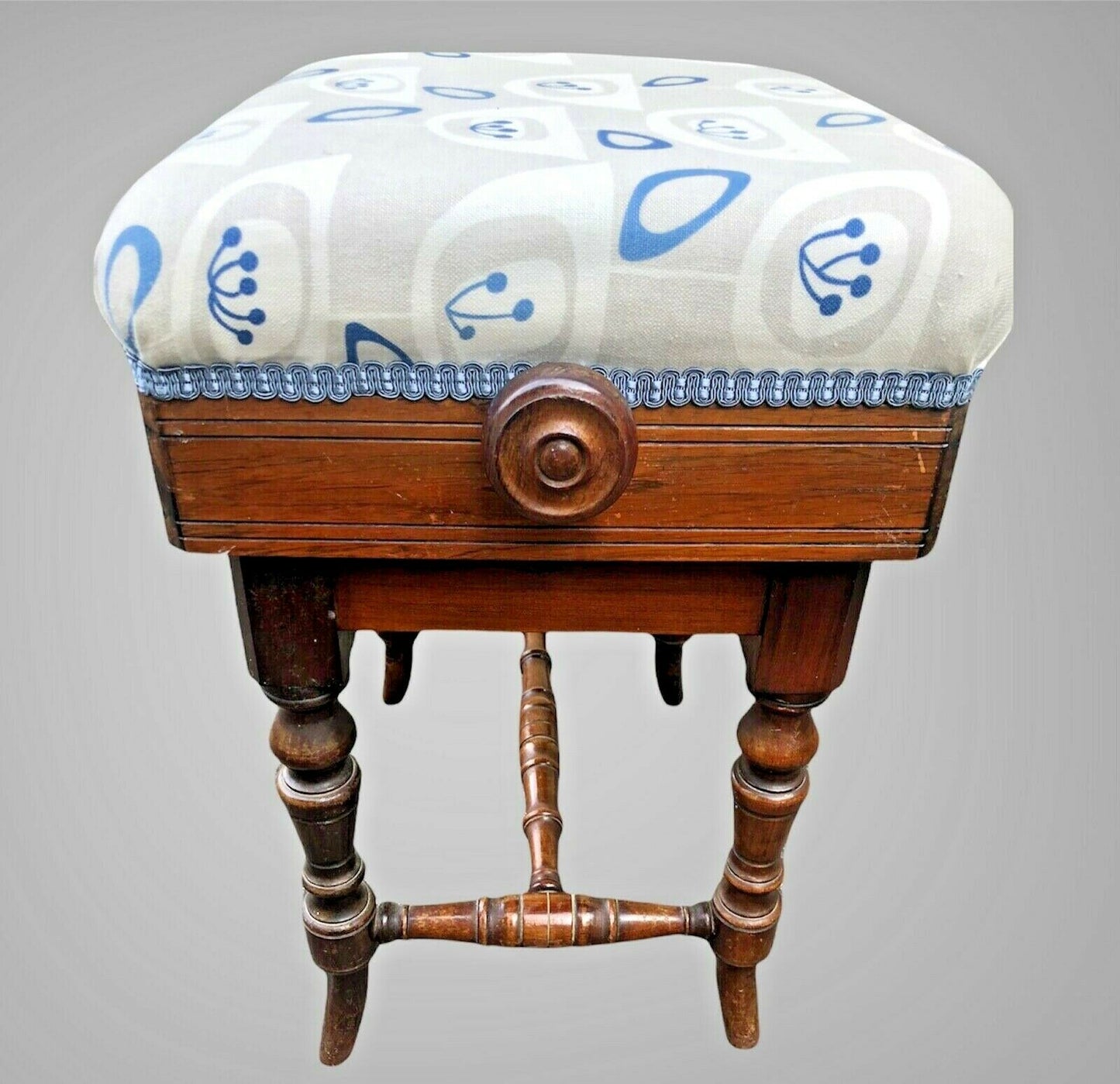 Antique Rosewood Adjustable Piano Stool ( SOLD )