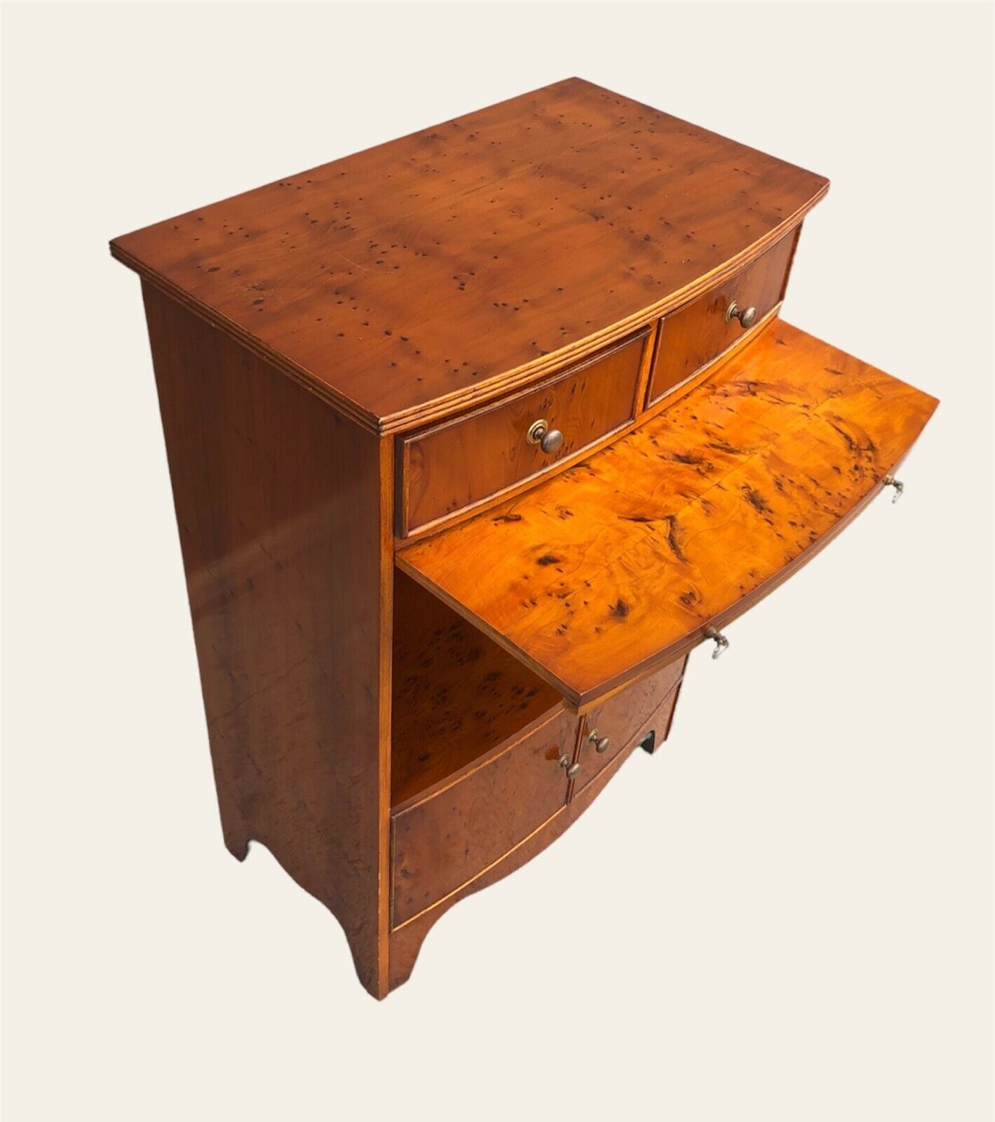 000956....Vintage Yew Wood Reprodux Side Cabinet (sold )