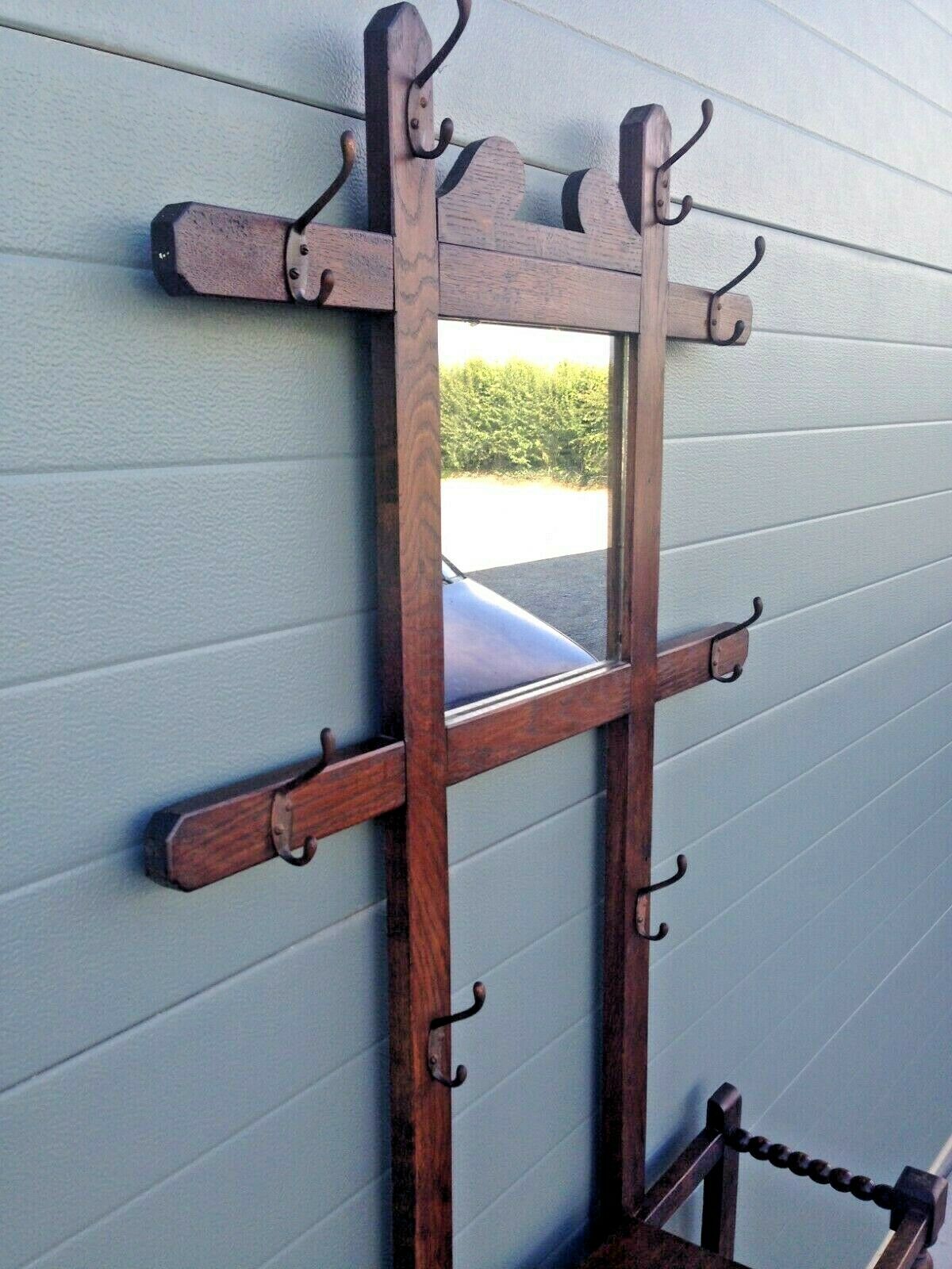 Unique Arts And Crafts Style Hall Stand / Vintage Coat Rack ( SOLD )