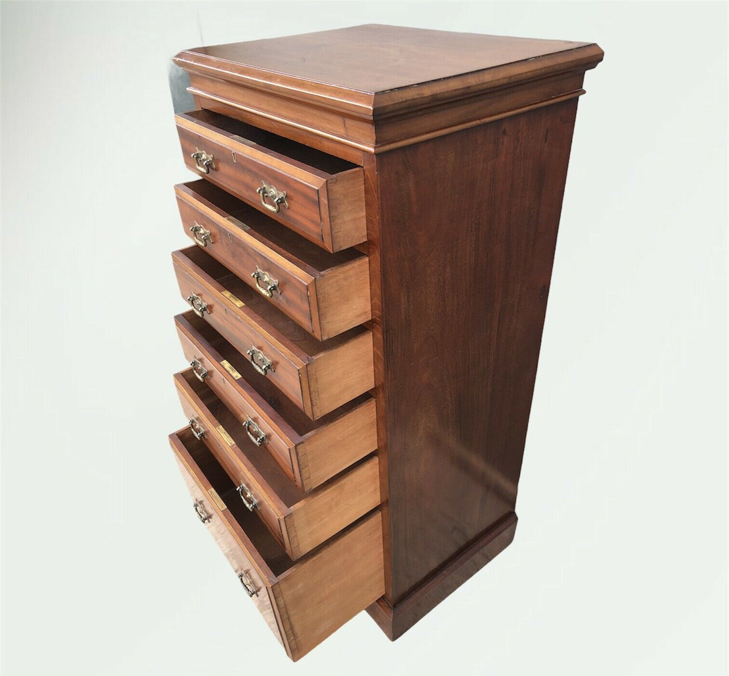 Handsome Antique Solid Walnut Tallboy Chest Of Drawers ( SOLD )