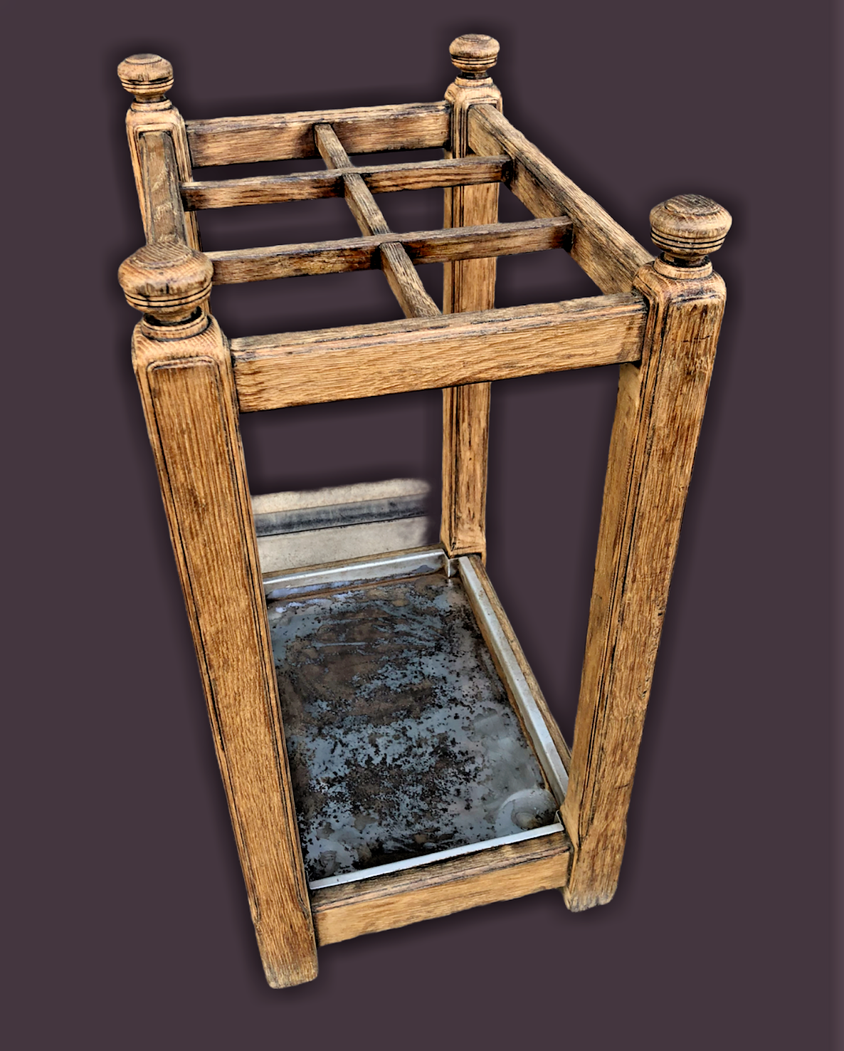 Vintage Arts And Crafts Oak Umbrella / Stick Stand ( SOLD )
