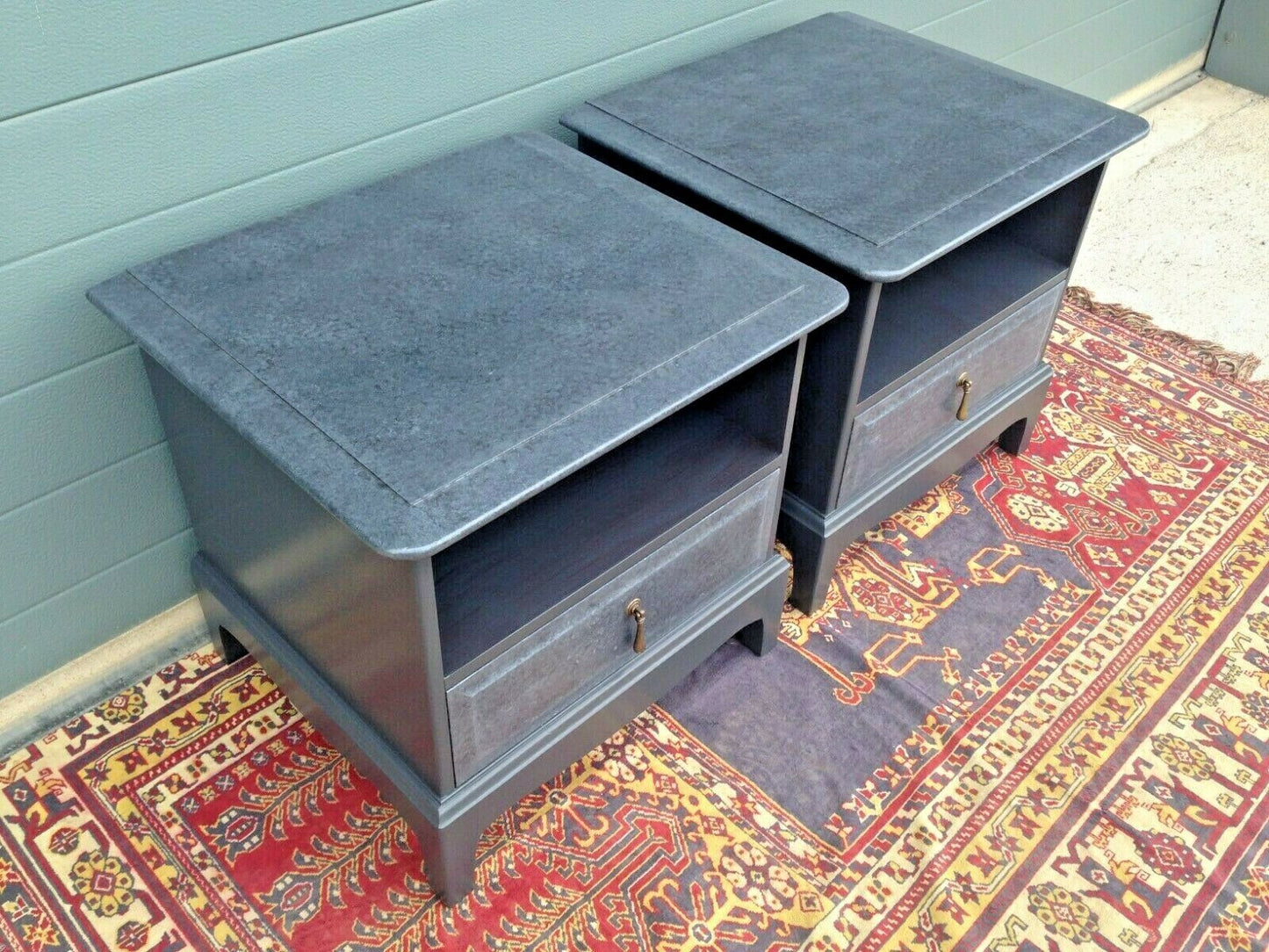 Pair Of Stag Bedside Tables / Refinished Vintage Bedside Cabinets ( SOLD )