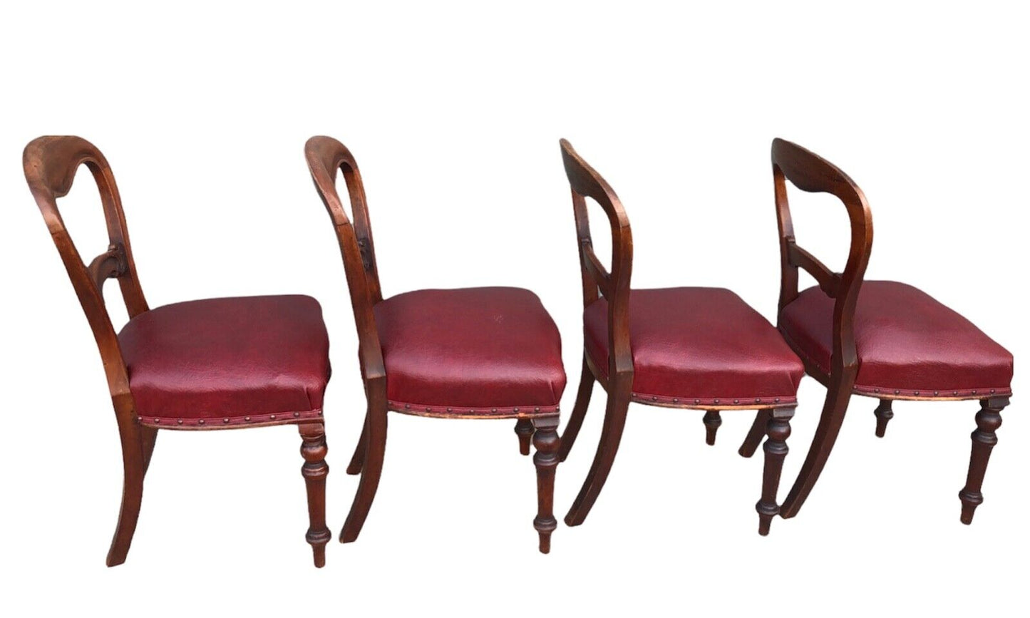 000933....Handsome Set Of Four Antique Mahogany Dining Chairs ( sold )
