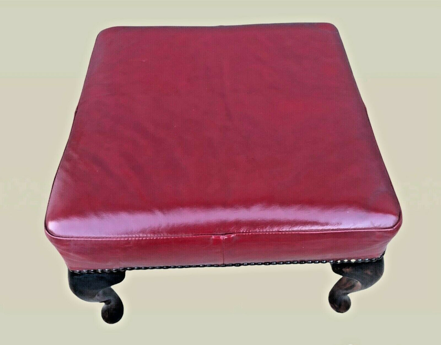 023.....Superior Quality Vintage Red Leather Footstool ( sold )