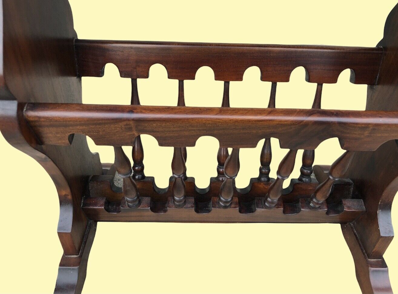 000993....Vintage Reproduction Solid Mahogany Magazine Rack ( SOLD )