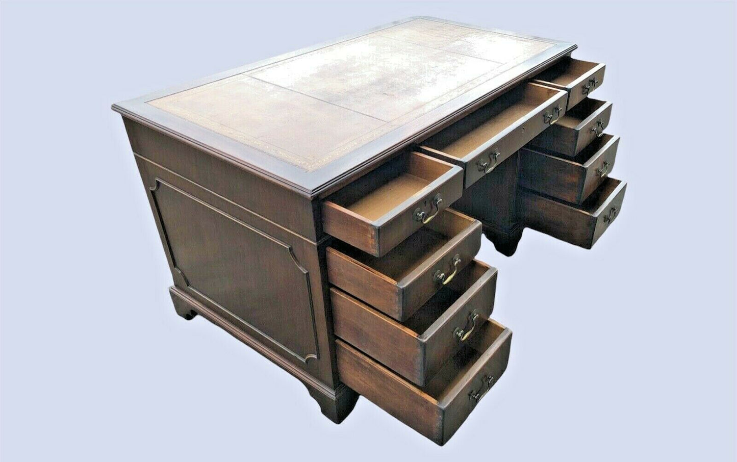 000986.....Handsome Vintage Mahogany Pedestal Desk ( sold )