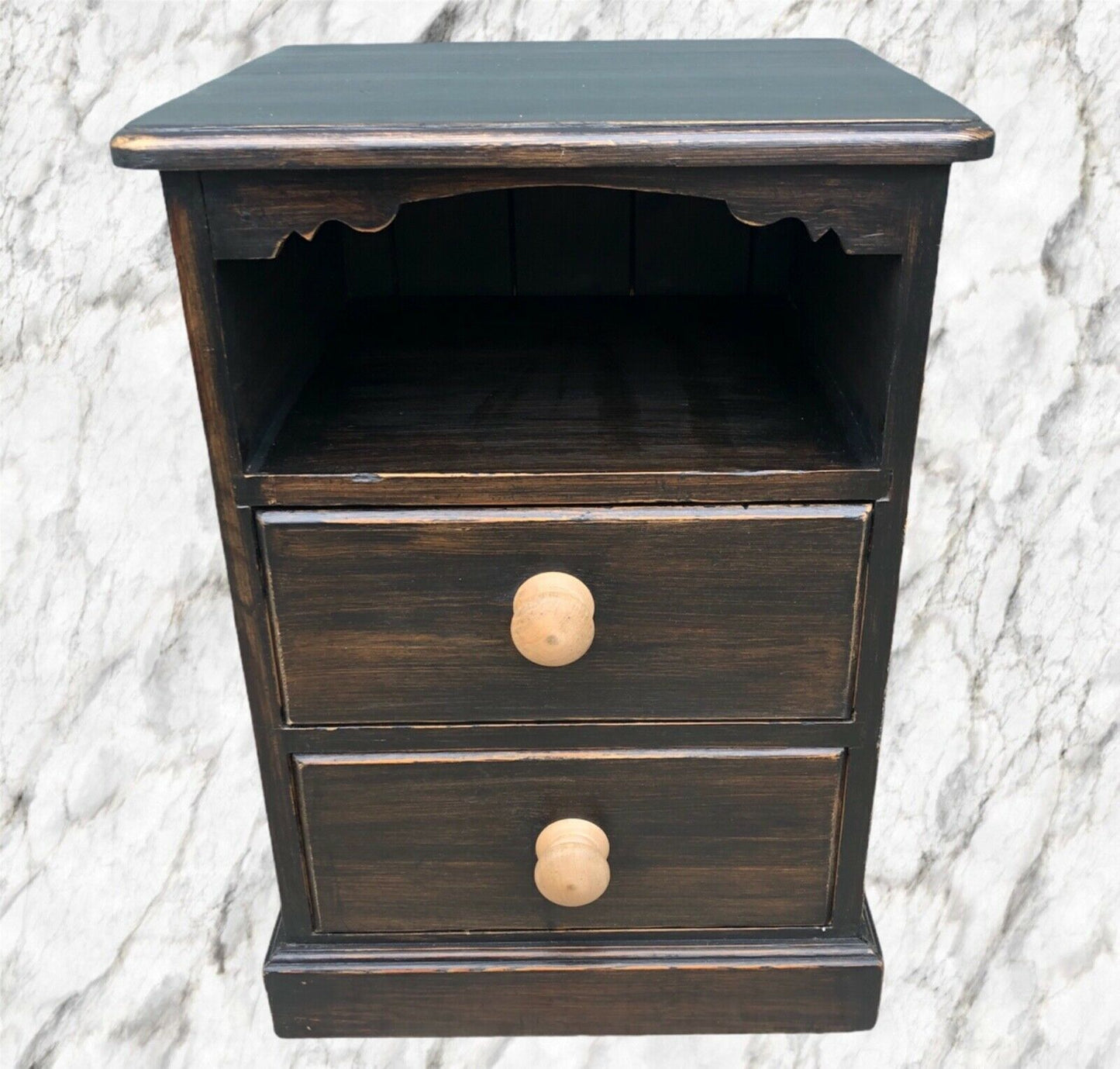 137.....A Pair Of Vintage Heavy Pine Bedside Cabinets / Bedside Chests ( sold )