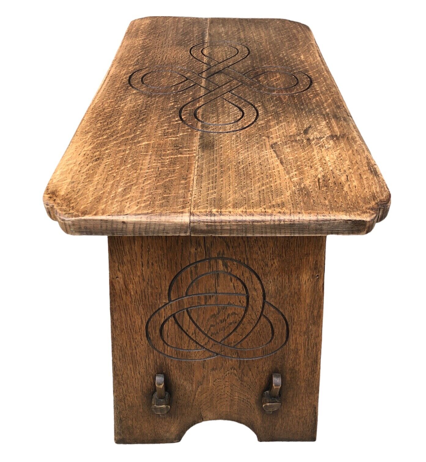 000930....Handsome Vintage Arts And Crafts Oak Stool ( sold )