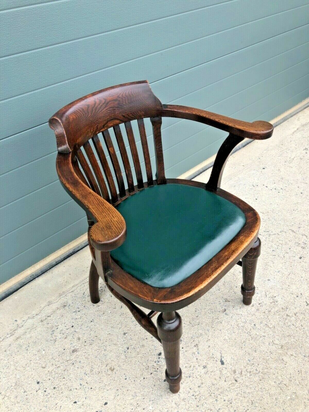 089.....Two Similar Handsome Vintage Desk Chairs