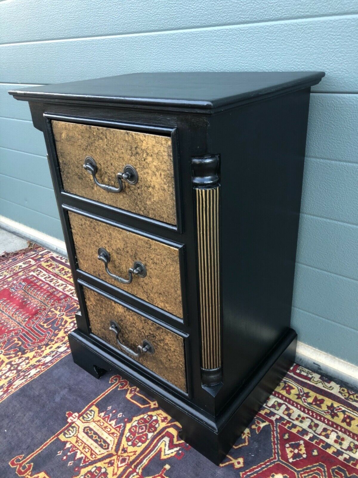 A Pair Of Vintage Empire Style Bedside Chests / Refinished Pine Bedside Tables ( SOLD )