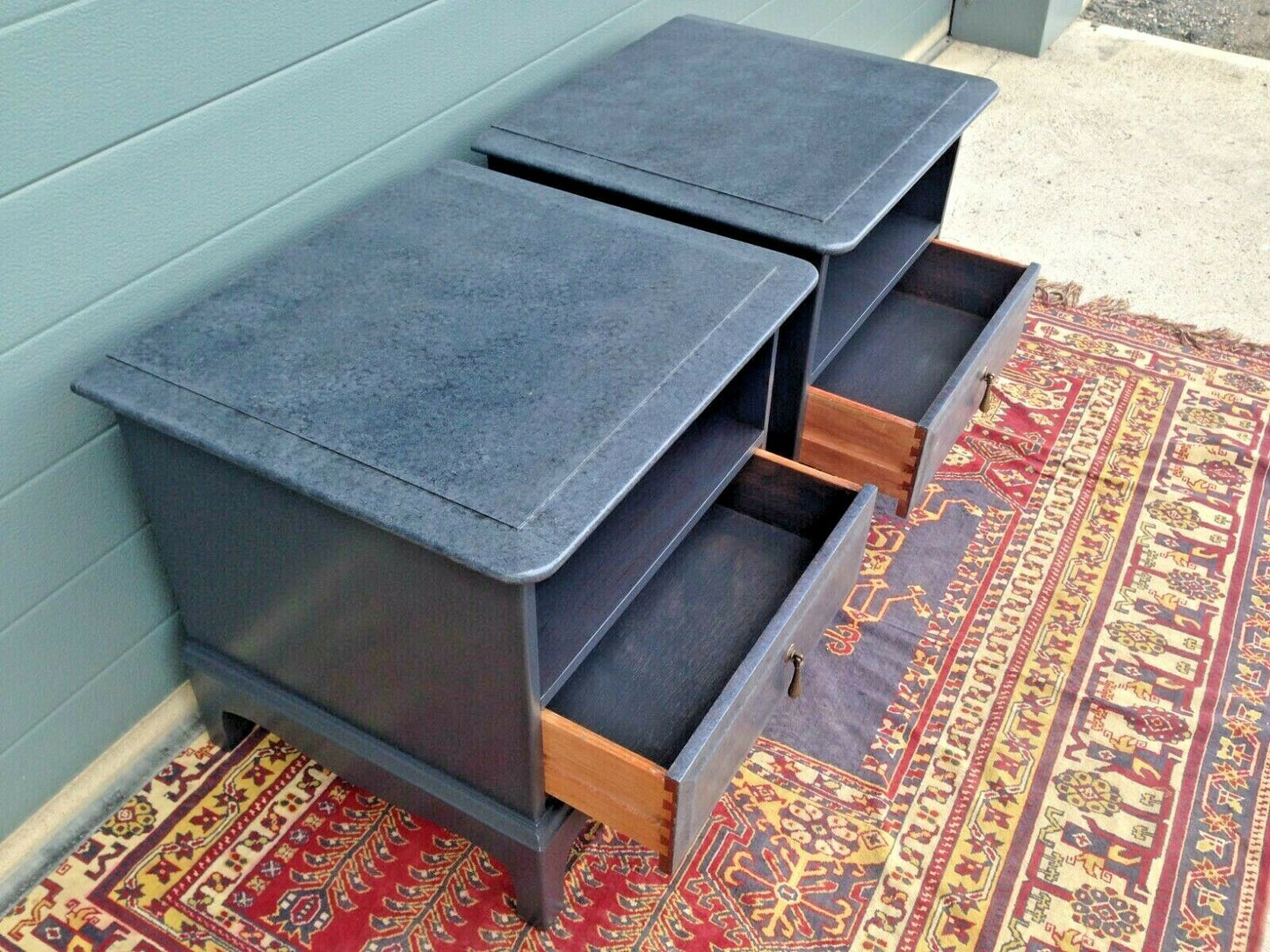 Pair Of Stag Bedside Tables / Refinished Vintage Bedside Cabinets ( SOLD )