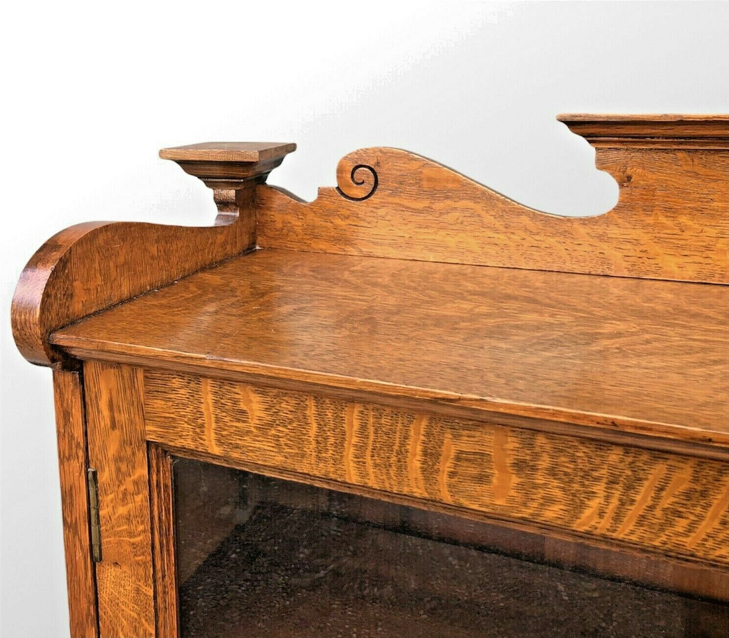 Arts And Craft Oak Bookcase / Arts And Crafts Glazed Cabinet ( SOLD )
