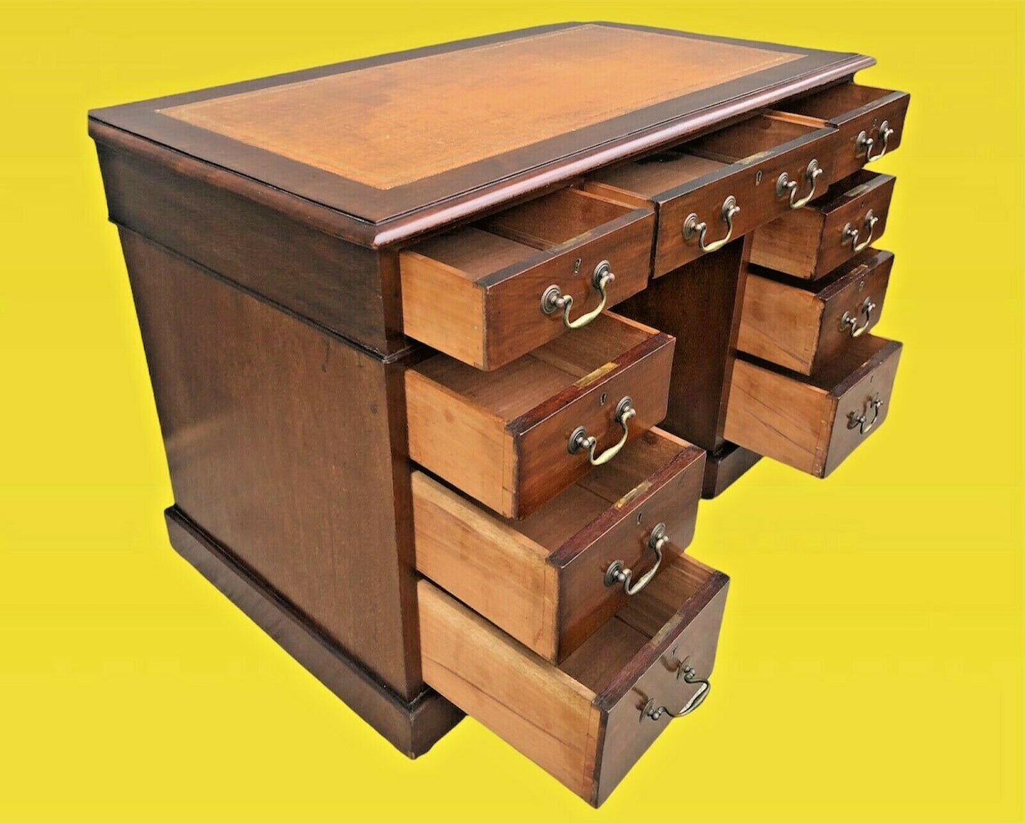Handsome Edwardian Mahogany Pedestal Desk ( SOLD )