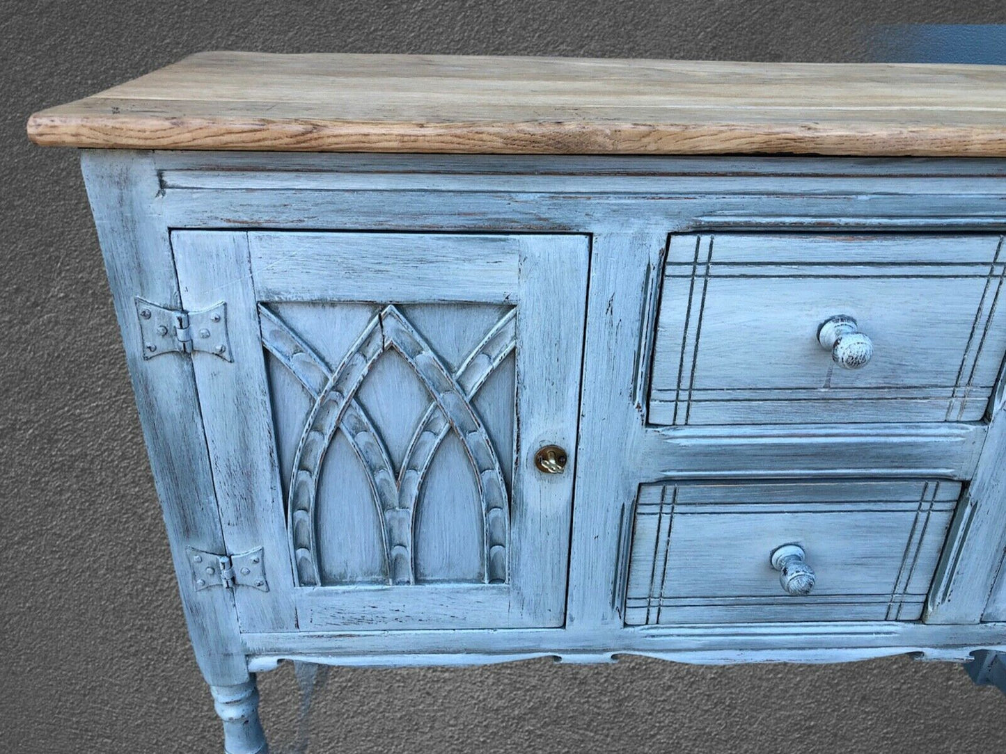 Gorgeous Vintage Carved Oak Sideboard / Gothic Style Sideboard ( SOLD )