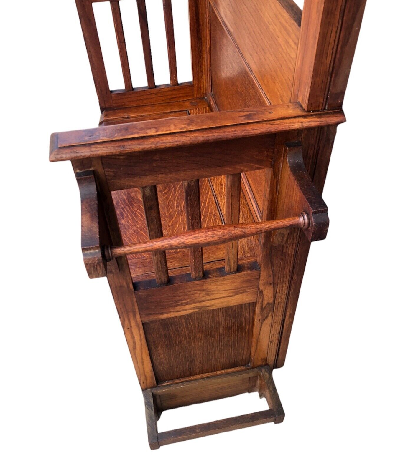 000939....Arts And Crafts Vintage Oak Hall Stand With Lift Up Seat