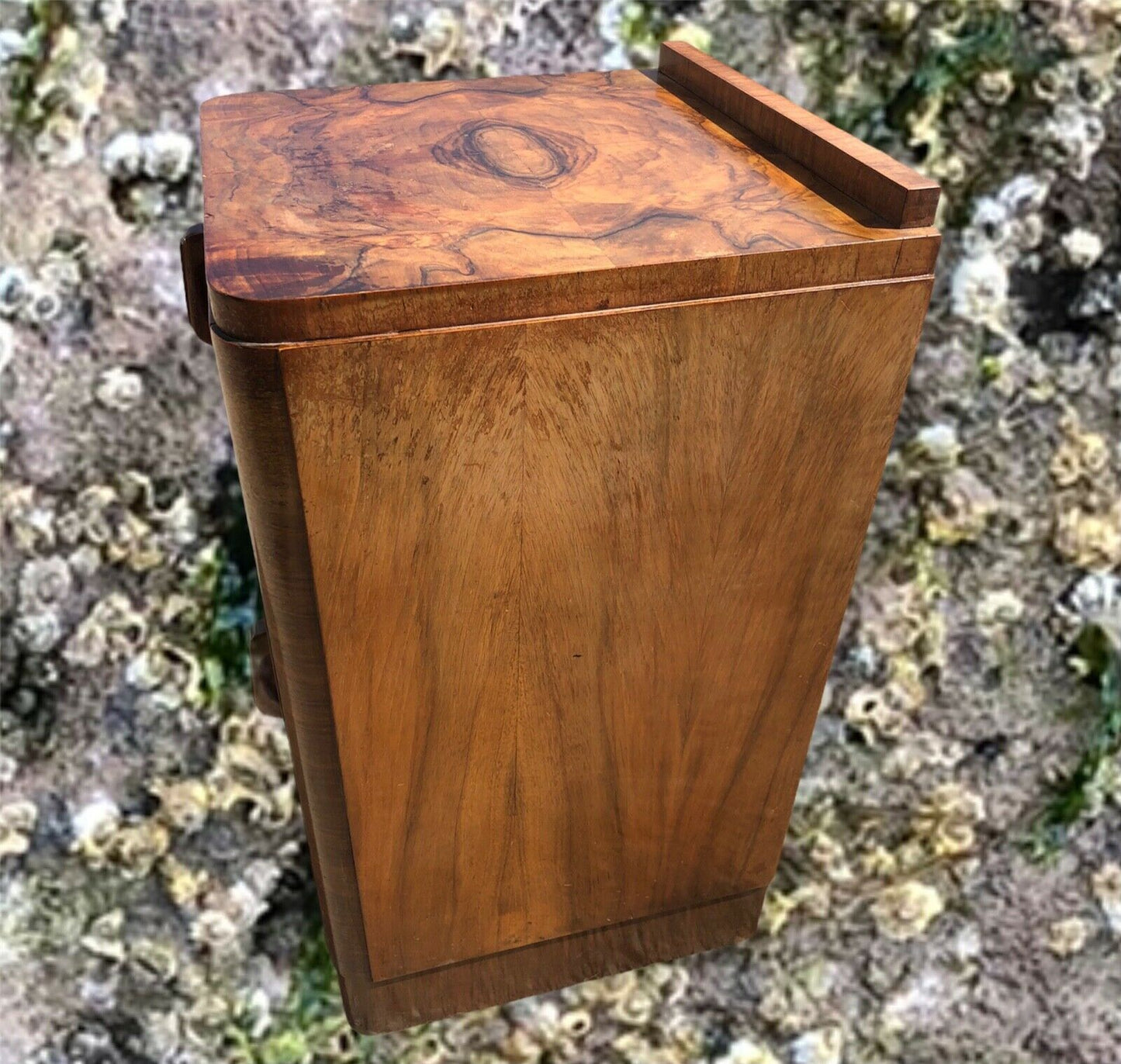Gorgeous Bur Walnut Art Deco Bedside Cabinet ( SOLD )