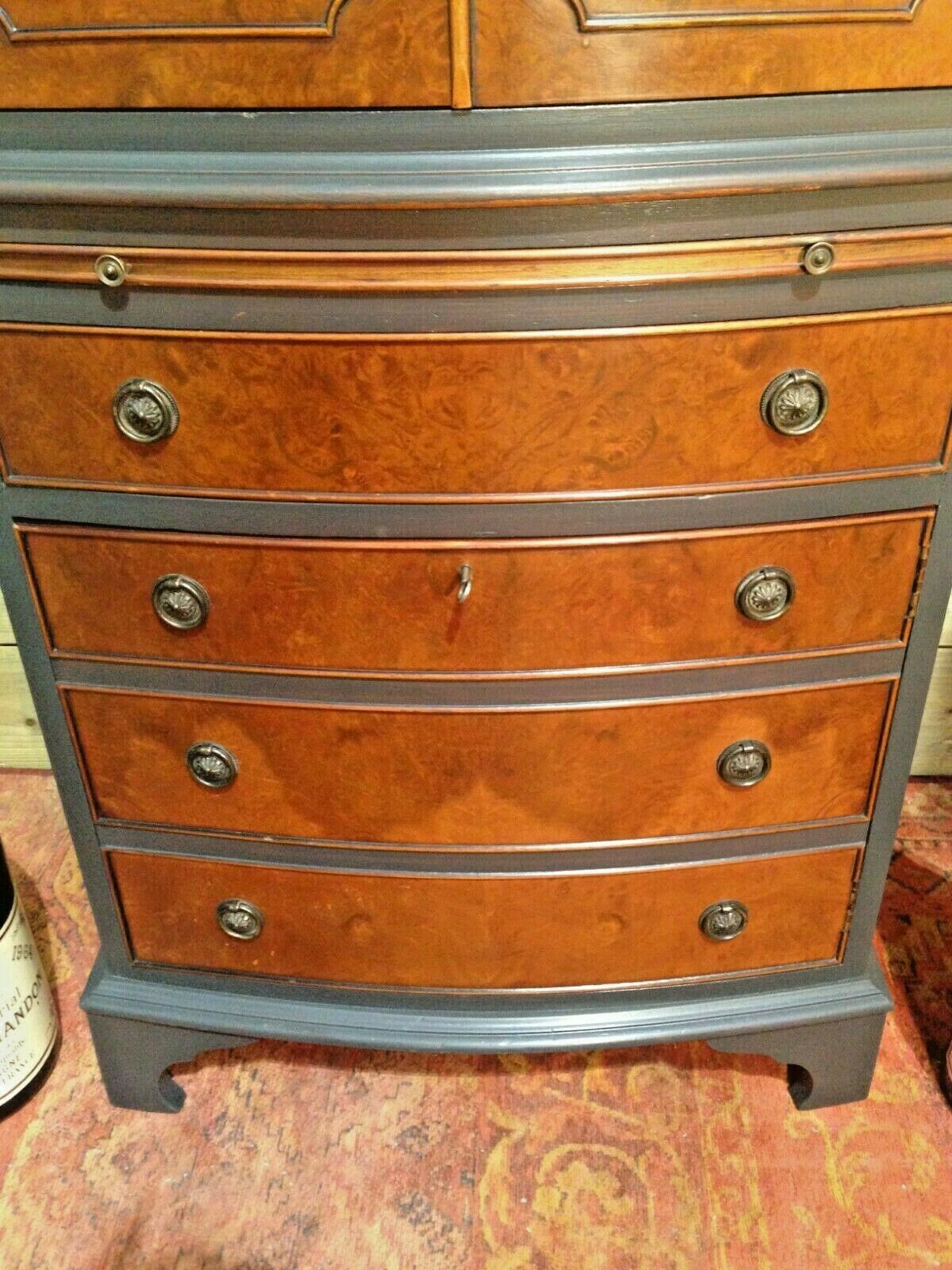 Stunning Refinished Walnut Drinks Cabinet / Vintage Cocktail Cabinet ( SOLD )