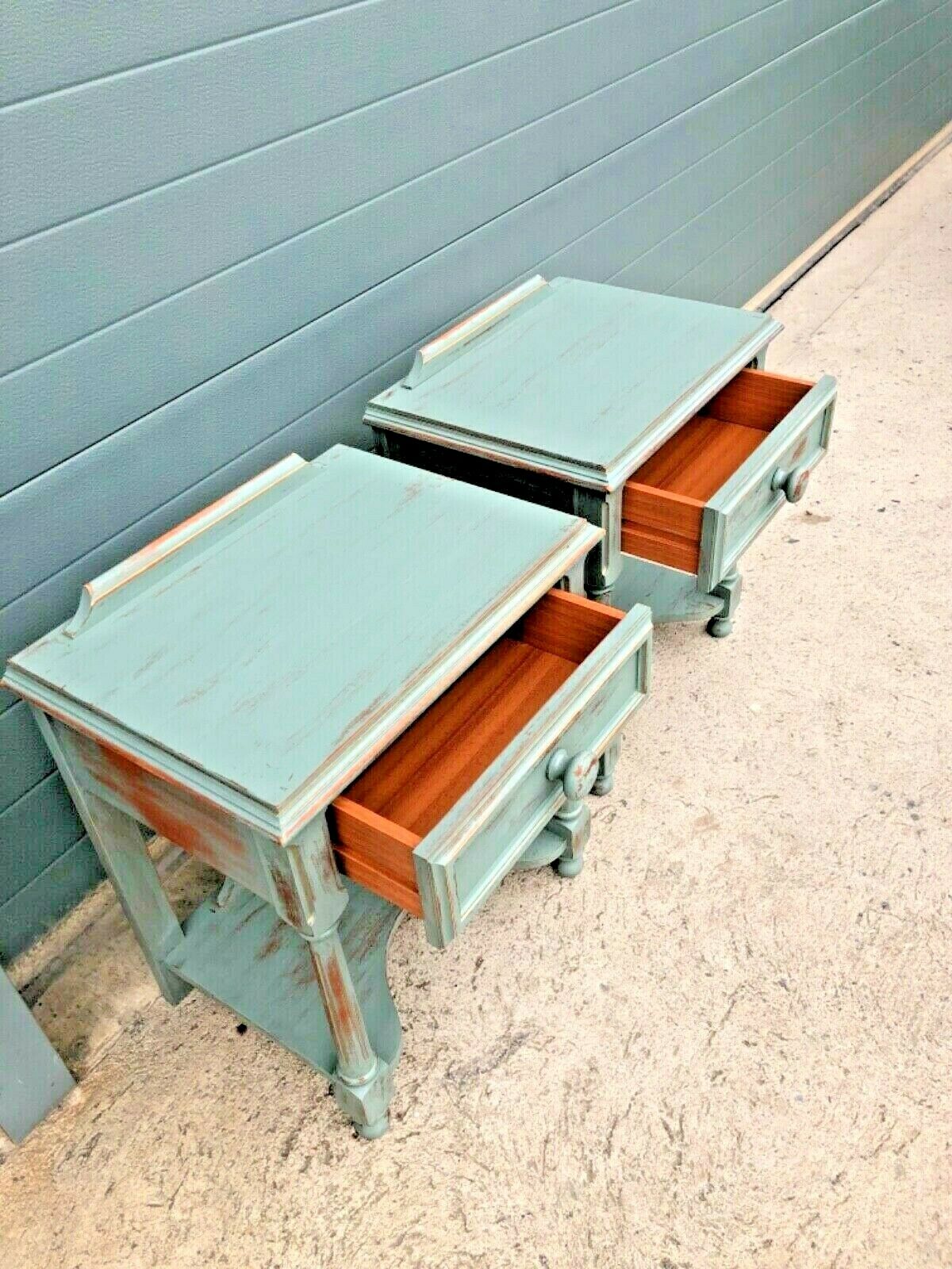 Handsome Pair Of Vintage Empire Style Bedside Tables / Lamp Tables ( SOLD )