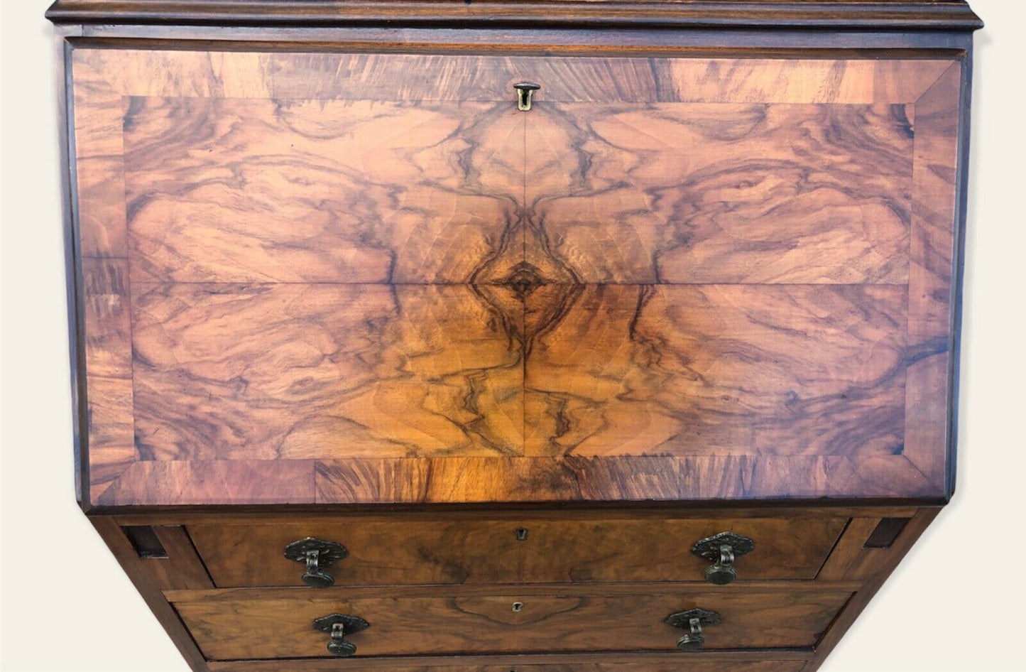 000982....Stunning Art Deco Style Walnut Bureau Bookcase ( SOLD )