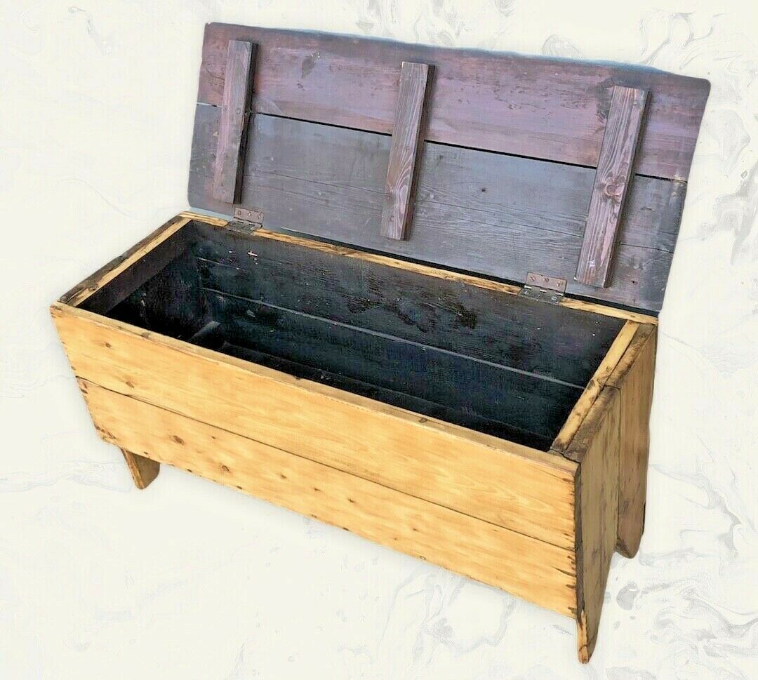 Antique Rustic Pine Coffer / Old Storage Chest ( SOLD )