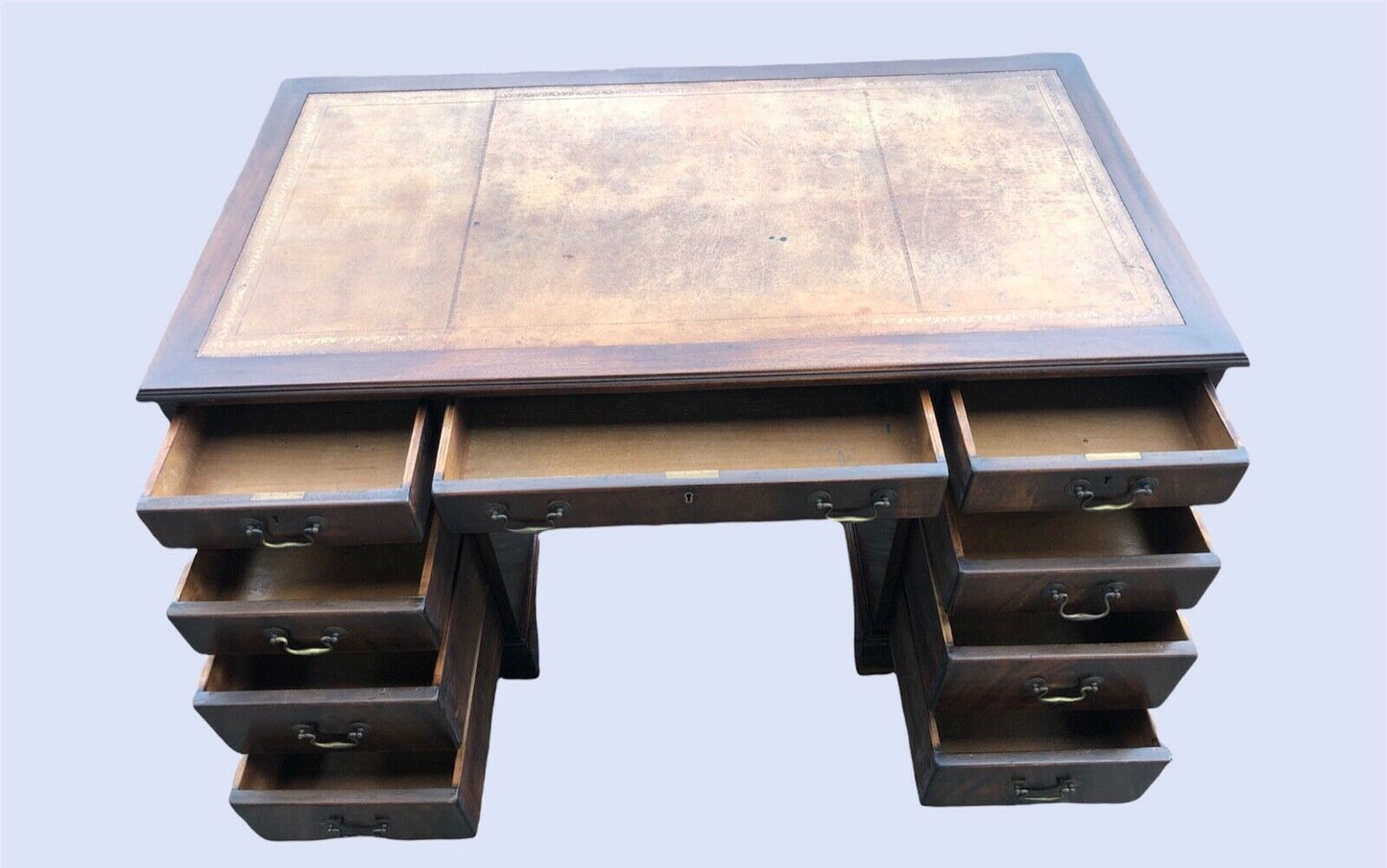000986.....Handsome Vintage Mahogany Pedestal Desk ( sold )
