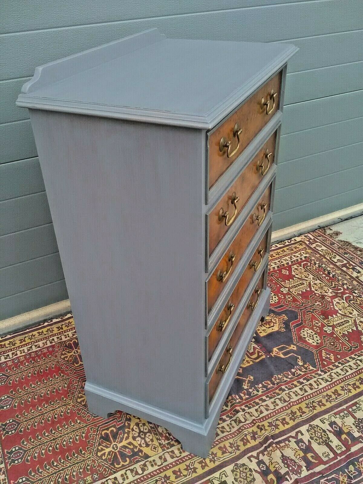 Handsome Vintage Yew Tallboy Chest Of Drawers ( SOLD )