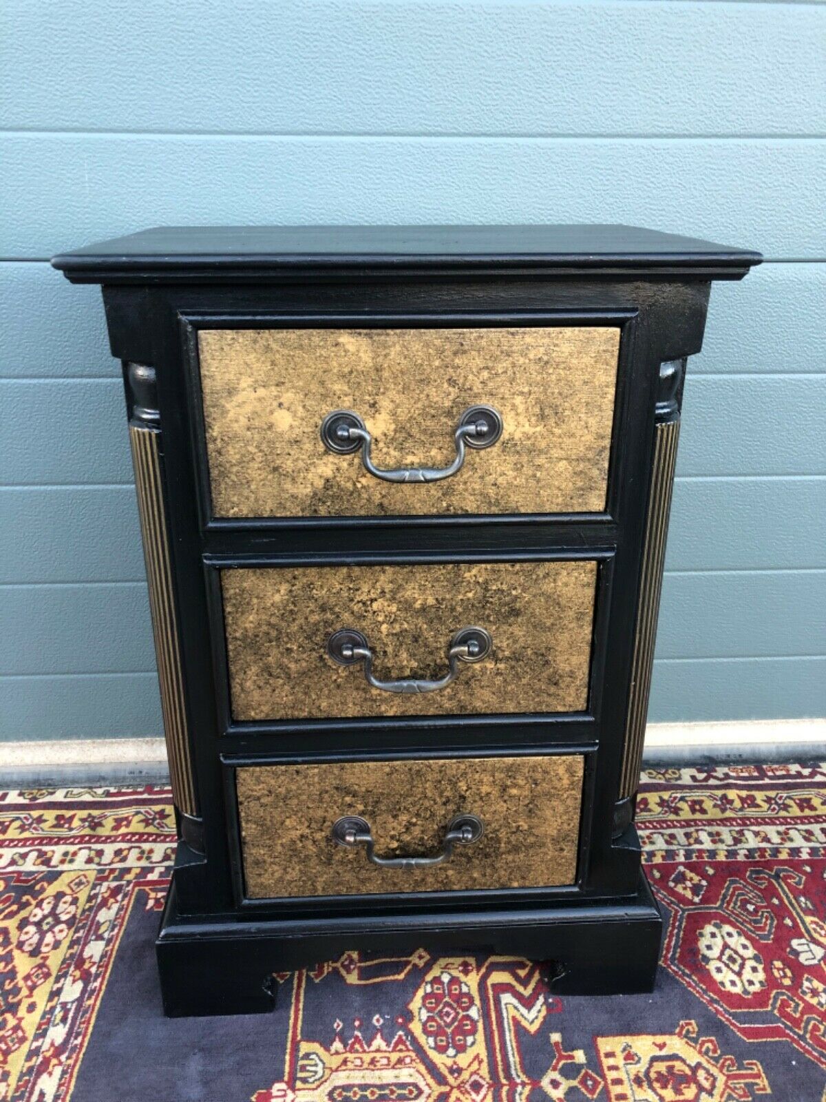 A Pair Of Vintage Empire Style Bedside Chests / Refinished Pine Bedside Tables ( SOLD )