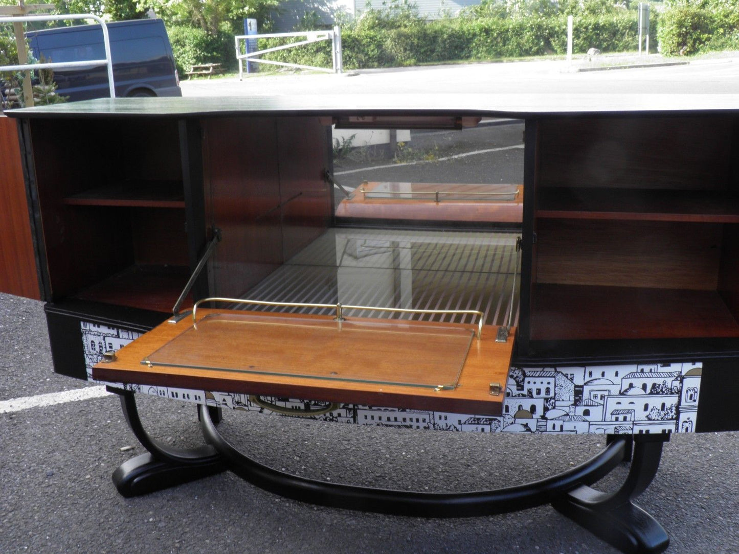 Fabulous Fornasetti Decoupage Vintage Art Deco Sideboard / Cocktail Cabinet
