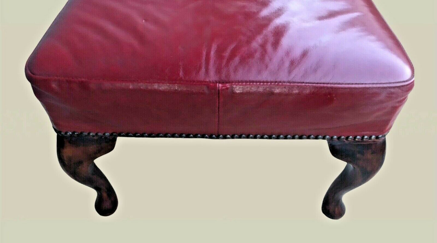 023.....Superior Quality Vintage Red Leather Footstool ( sold )