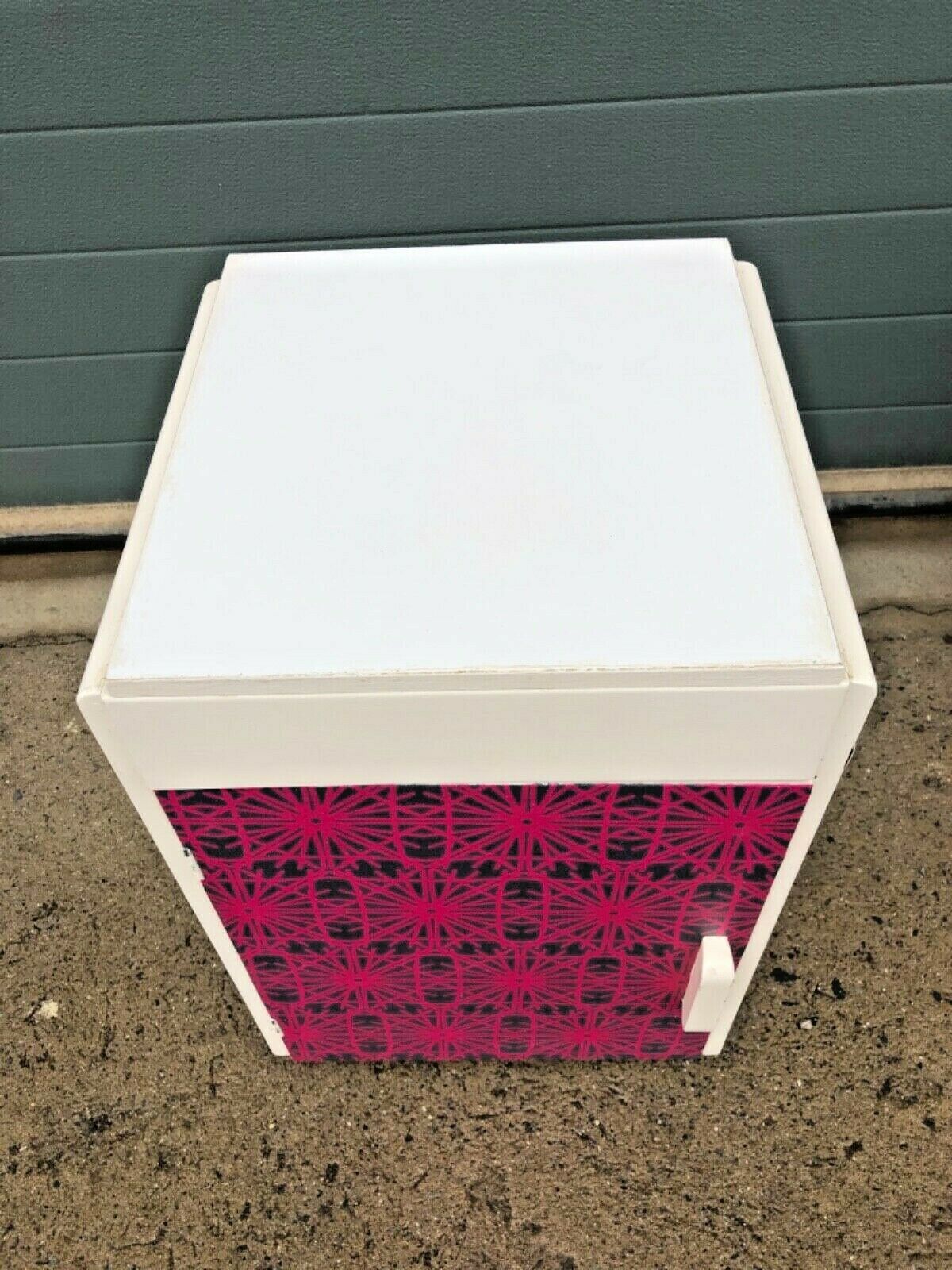 000996.....Unique Funky Pair Of Upcycled Bedside Cabinets / Bedside Lamp Tables