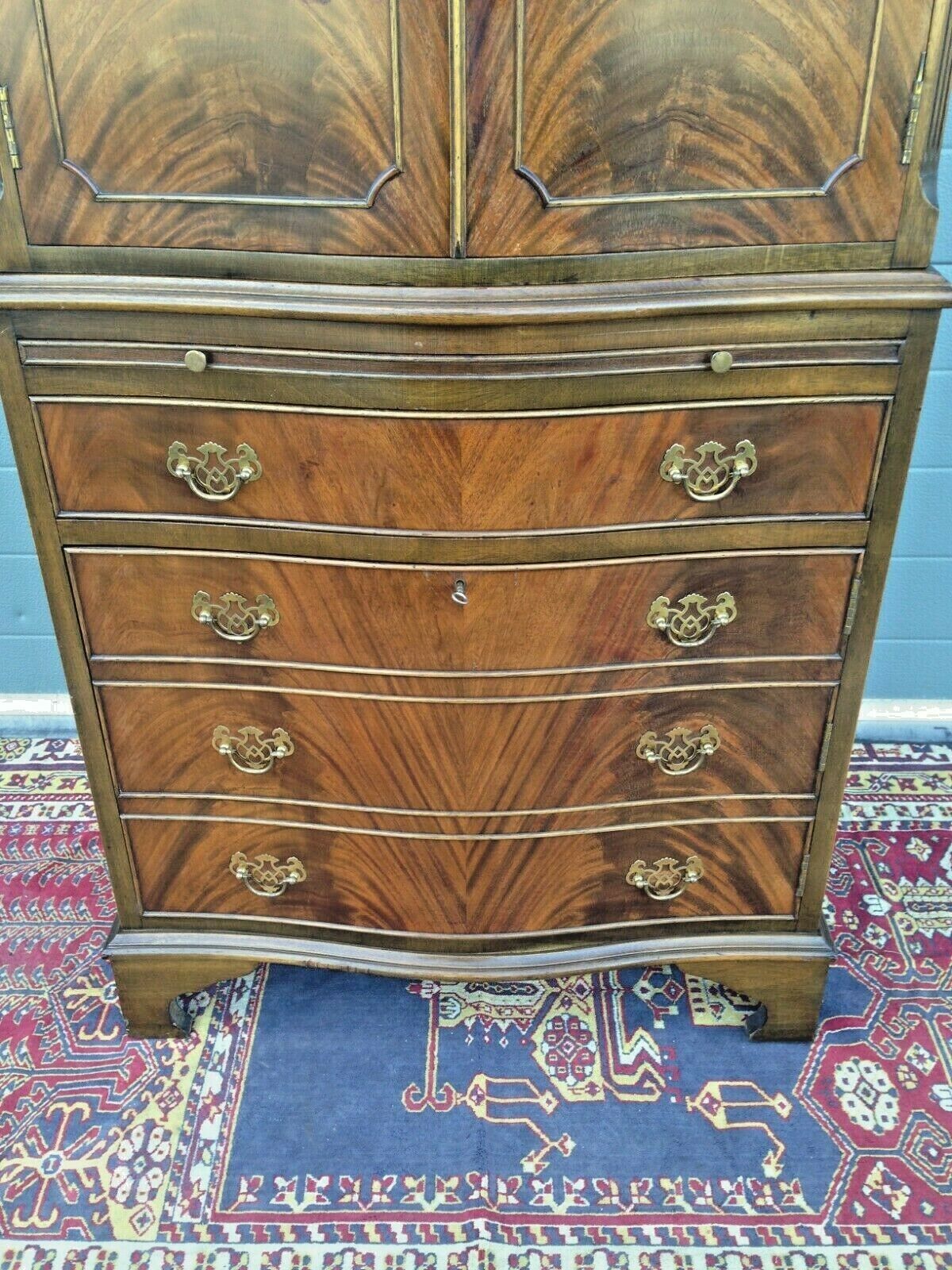 Handsome Vintage Flame Mahogany Drinks Cabinet / Vintage Cocktail Cabinet ( SOLD )