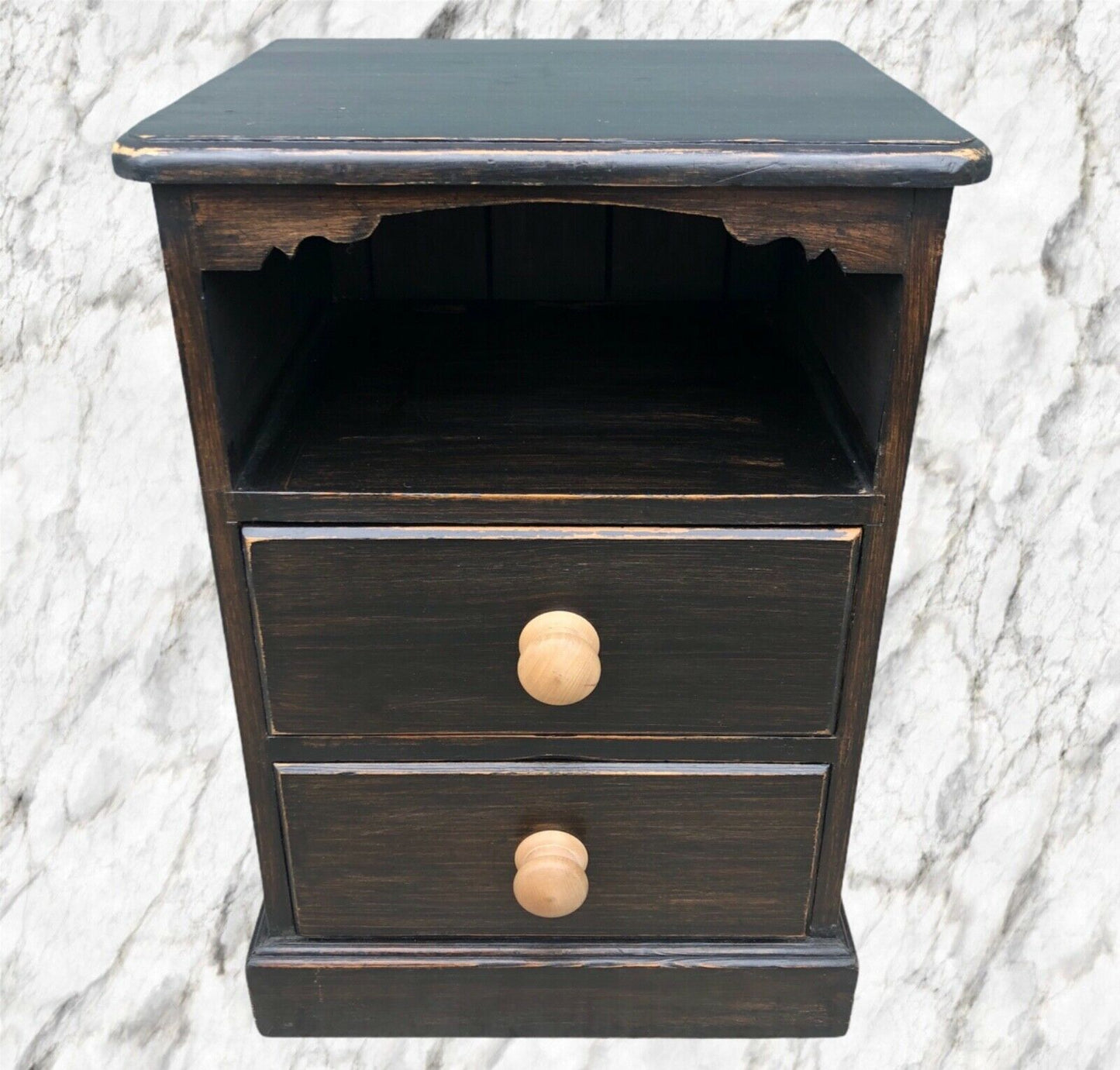 137.....A Pair Of Vintage Heavy Pine Bedside Cabinets / Bedside Chests ( sold )