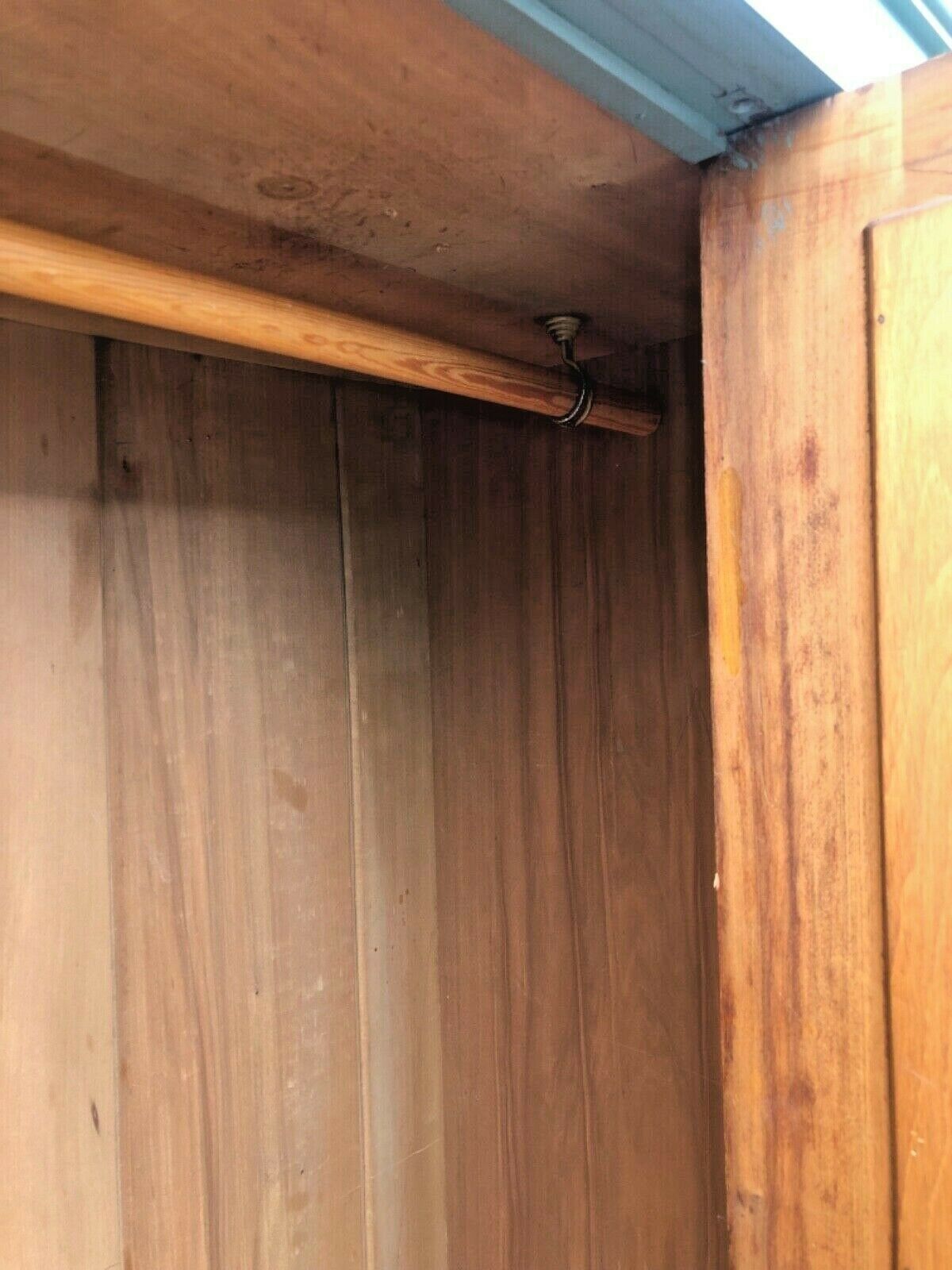 Edwardian Refinished Satin Walnut Wardrobe With Mirror Door ( SOLD )