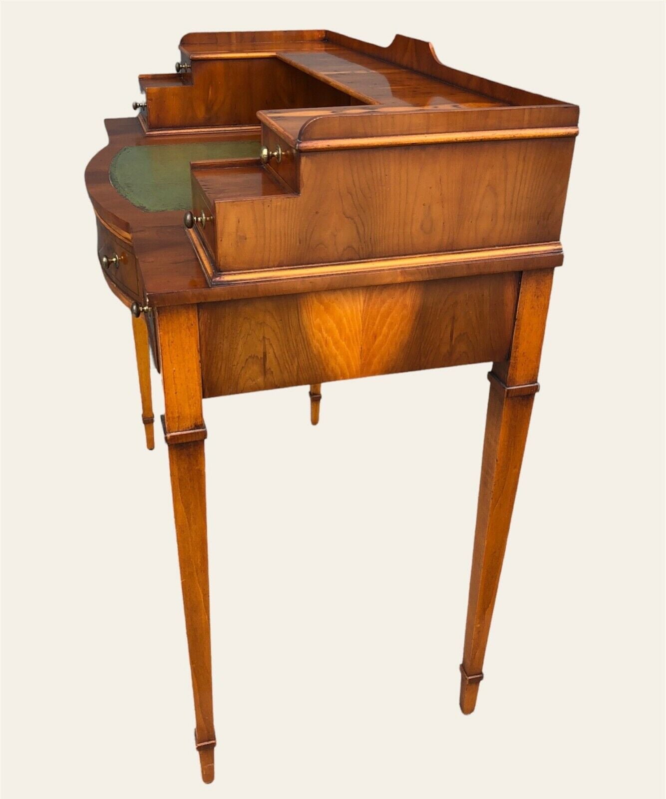 000954....Handsome Vintage Yew Wood Writing Desk ( sold )
