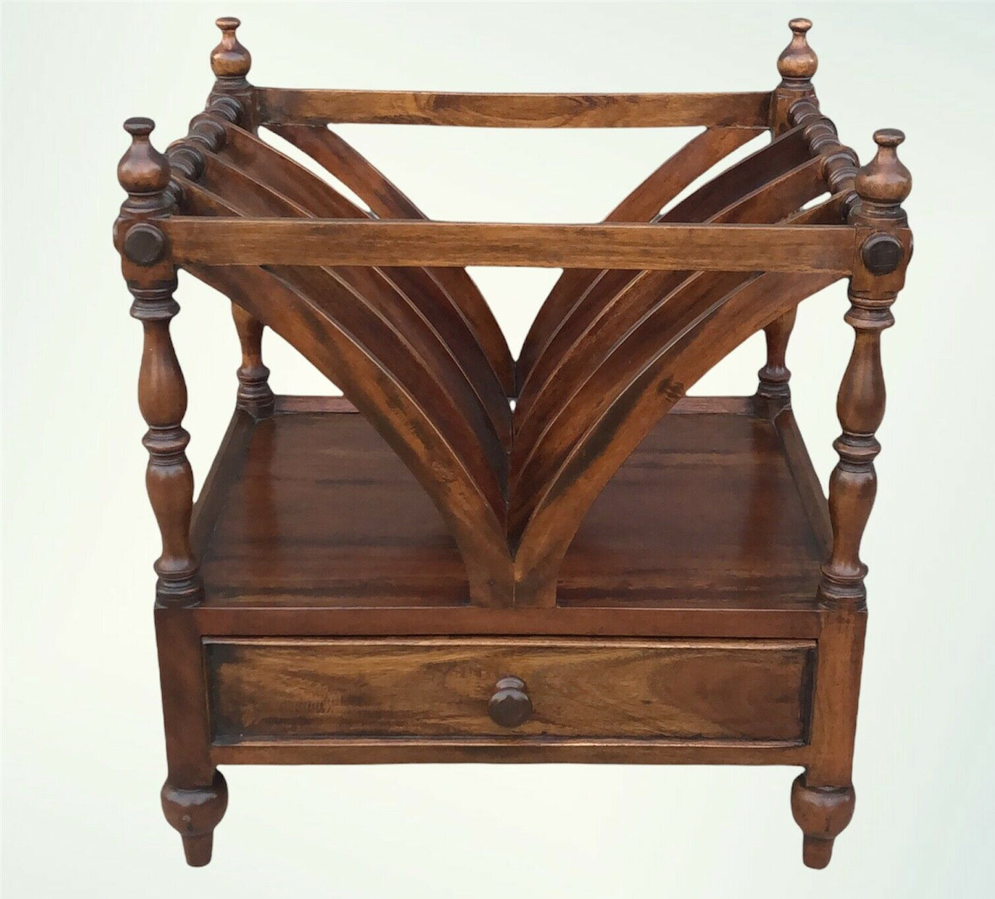 Vintage Reproduction Mahogany Magazine Rack / Canterbury ( SOLD )