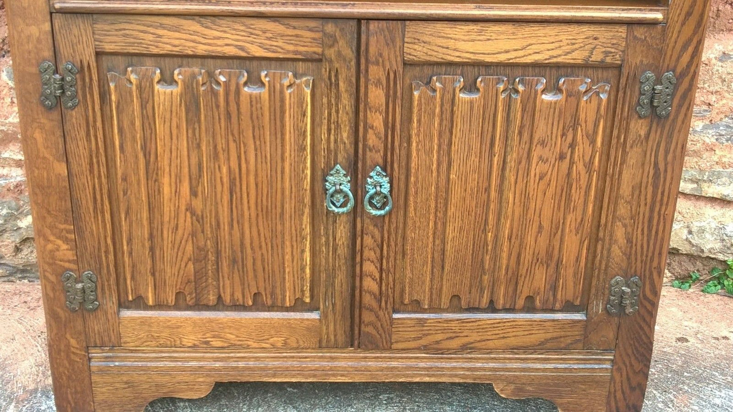 Old Charm Style Cabinet / Oak Record And Media Cabinet